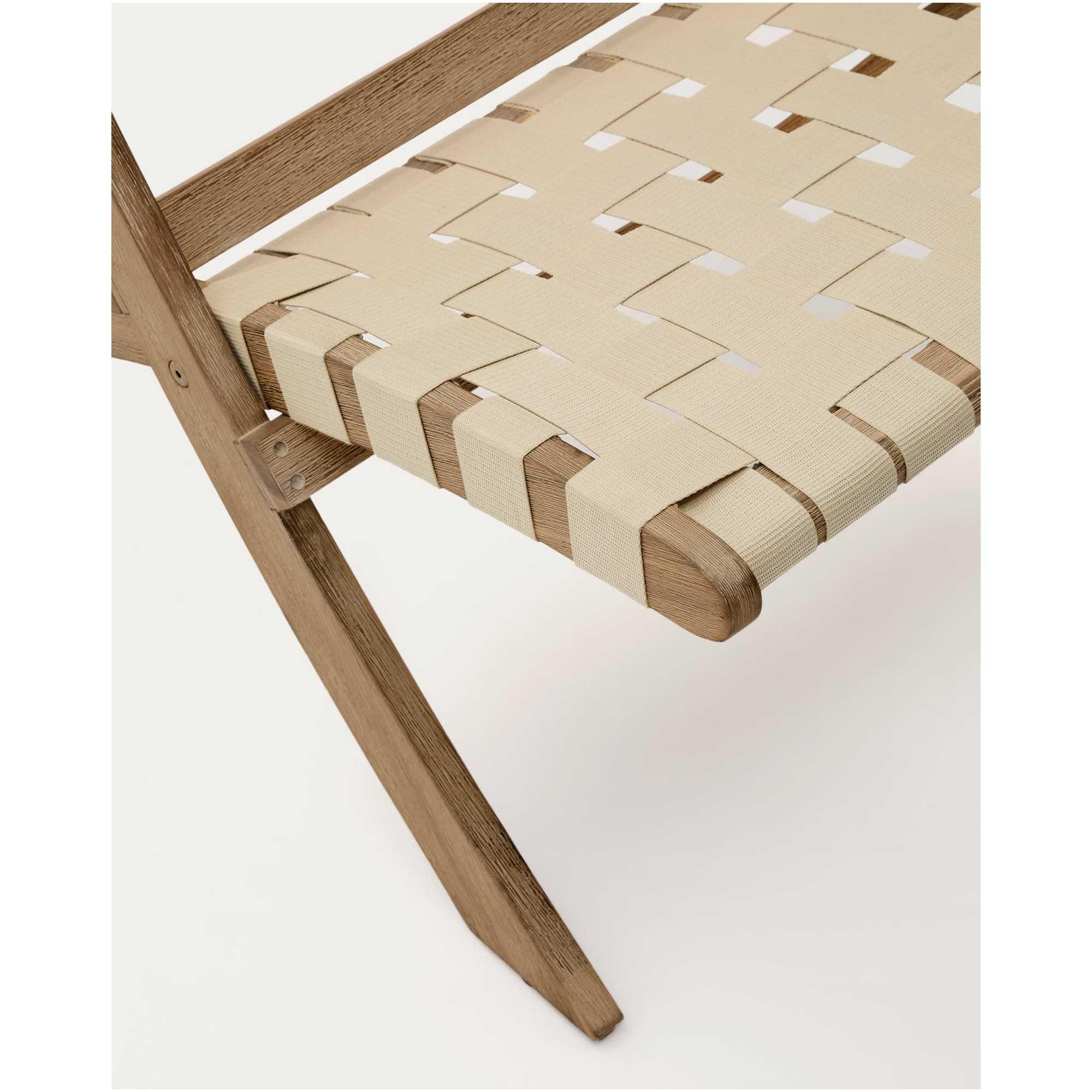 Gartensessel Klappstuhl Klappsessel Chabeli Akazienholz FSC Seil creme