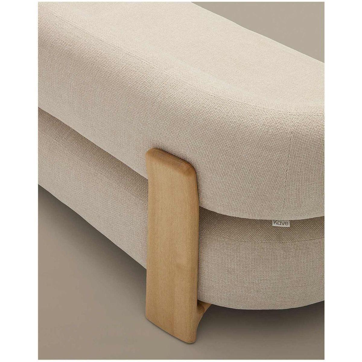 2-Sitzer Sofa Granite mit beiger Chenille und Beinen aus massivem Eschenholz mit natürlichem Finish 155 FSC 100 %
