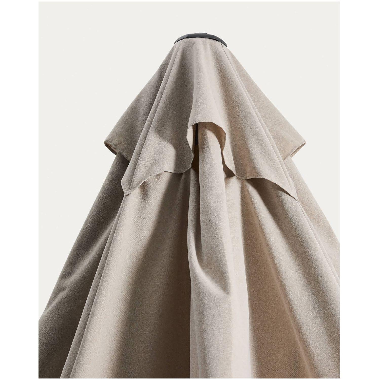 Exzentrischer Sonnenschirm Noli in Beige mit graphitgrauem Aluminiumgestell 300x420