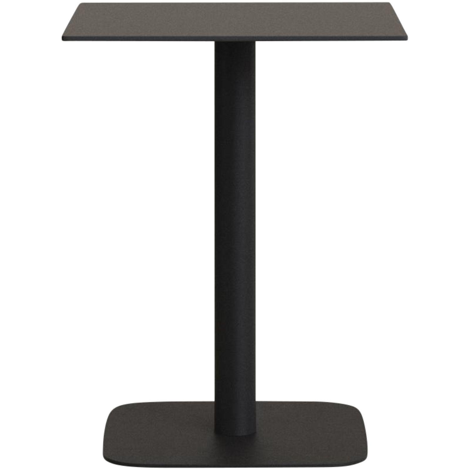 Dina Outdoor Stehtisch schwarz mit schwarz lackiertem Metallbein 60x60 H97