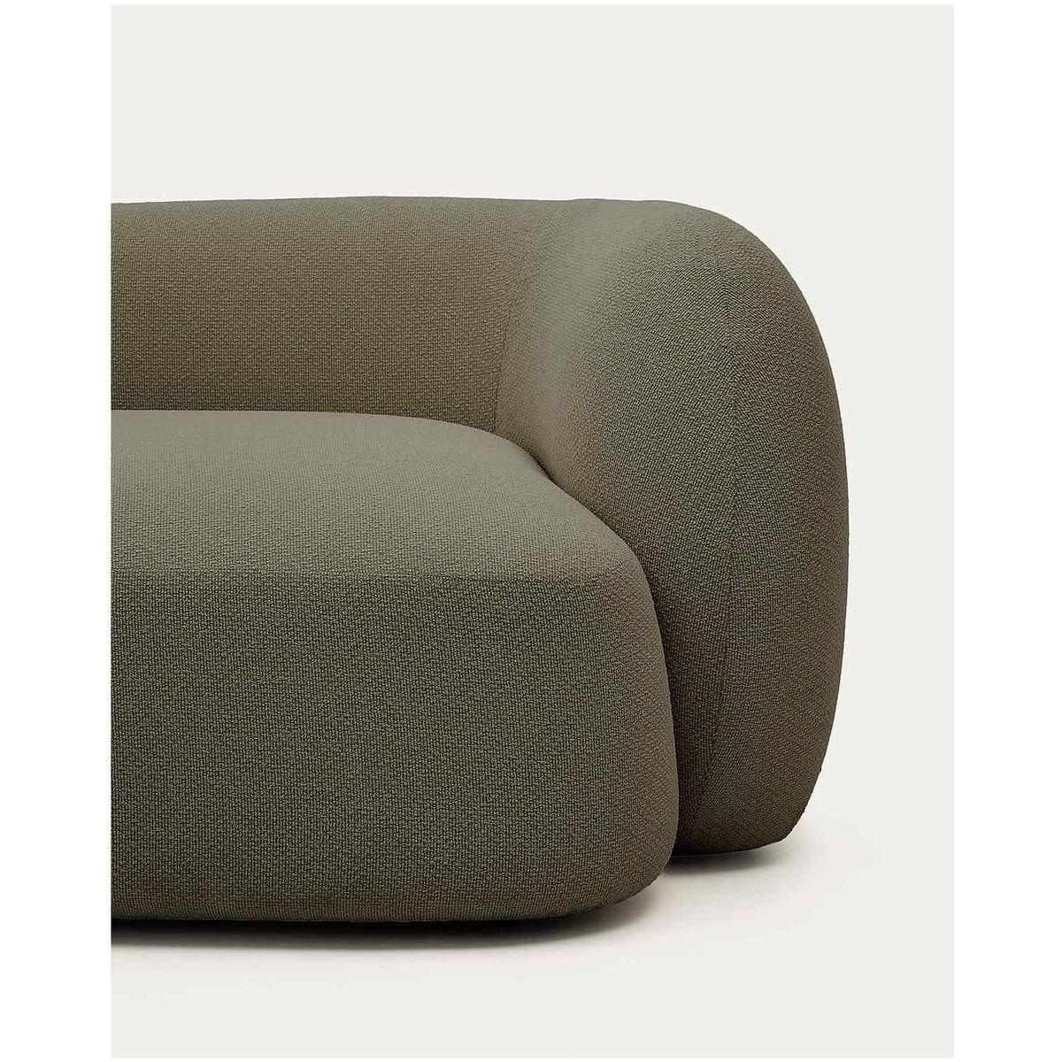 2-Sitzer-Modularsofa Martina mit Chenille und Chaiselongue links in Grün 230 cm