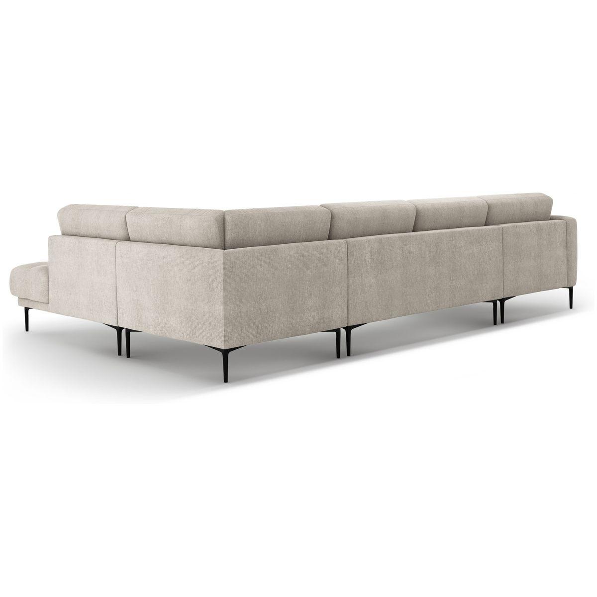 Wohnlandschaft U-Sofa Bemy - Ausrichtung: rechts - Bezug: Structured Fabric (Sorella), Beige