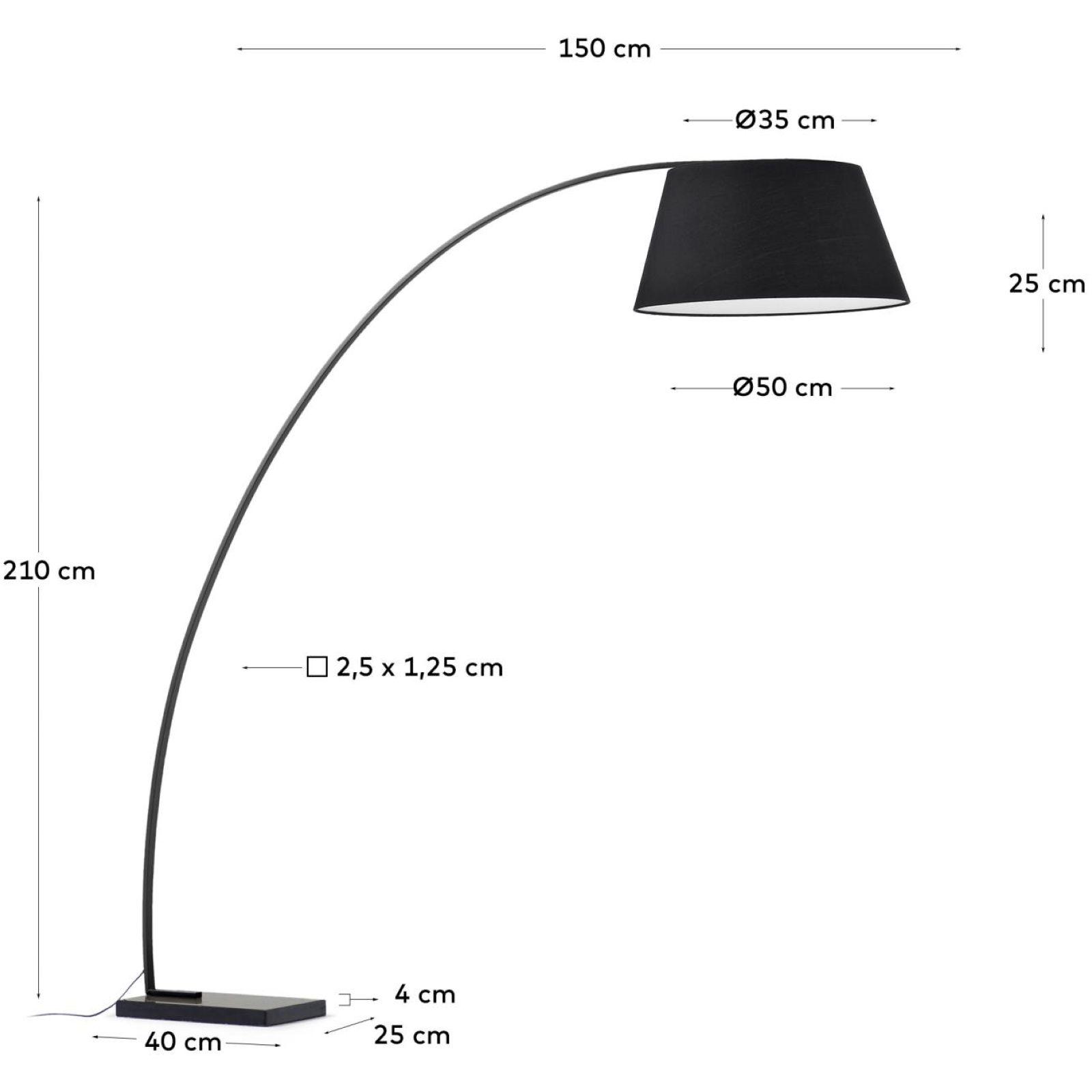 Stehlampe Bogenleuchte Juhe schwarz Marmor schwarz