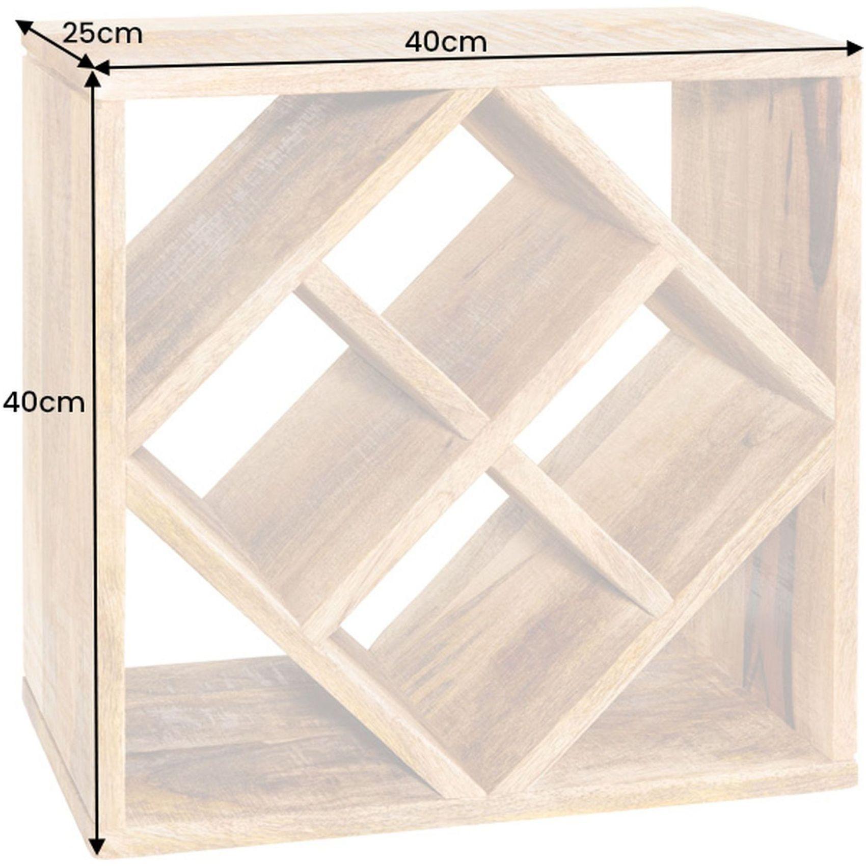 Weinregal Beistelltisch Cuben Mangoholz natur 40x40