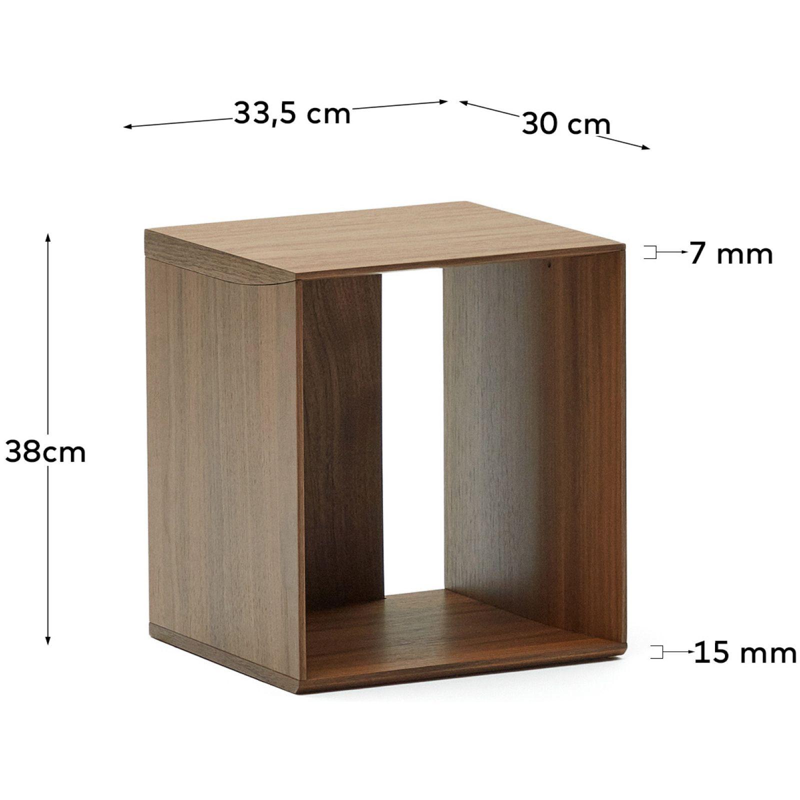 Litto kleines Regalmodul aus Nussholzfurnier 34 x 38 cm