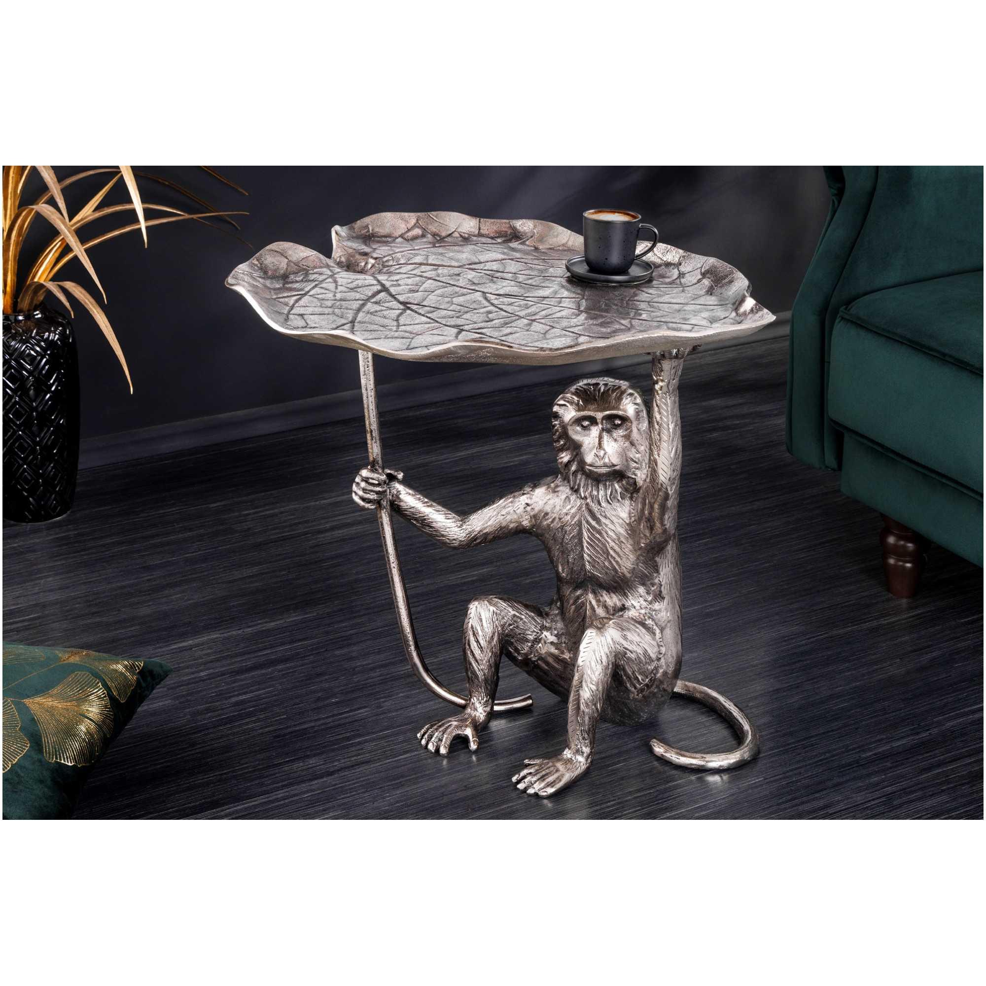 Beistelltisch Affe Metall silber