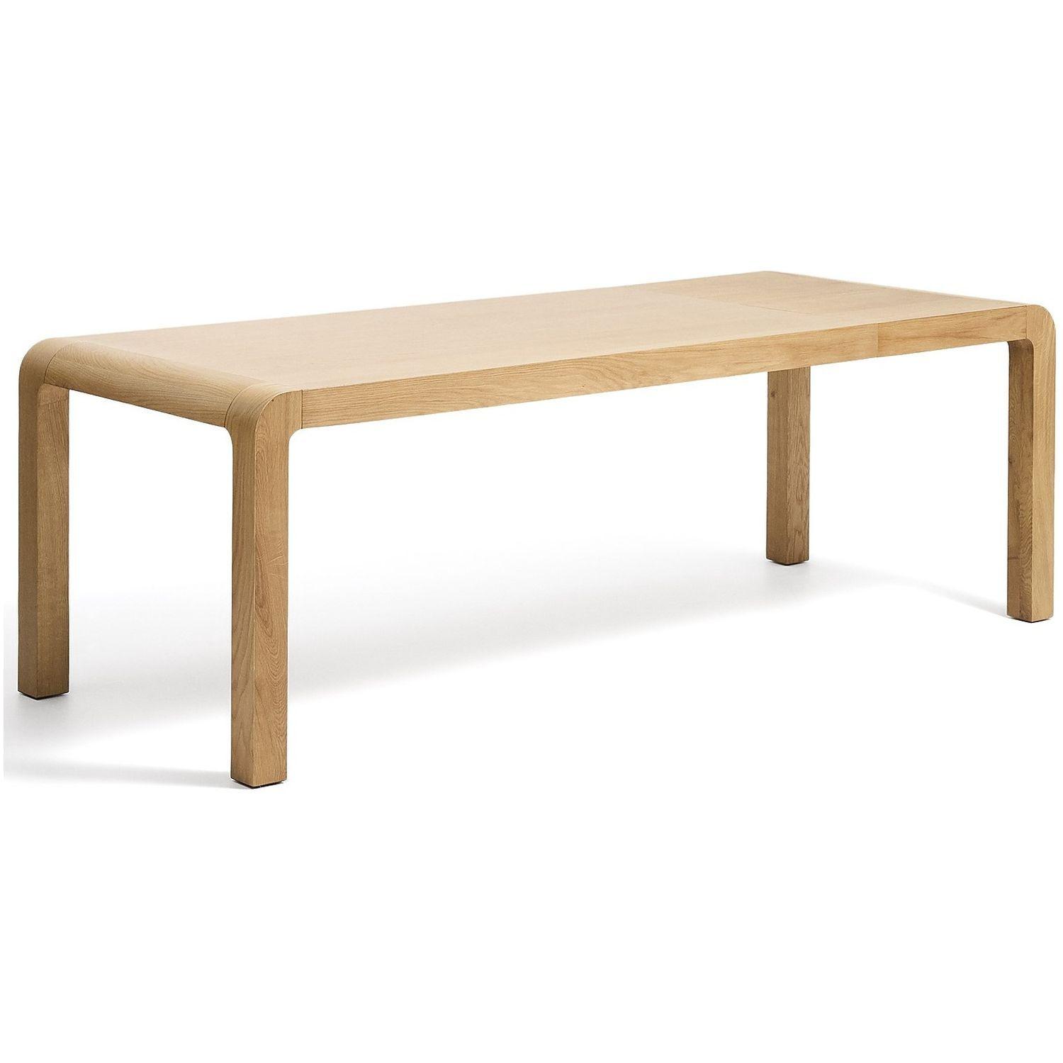Esstisch Ausziehtisch Erisia aus massivem Eichenholz mit Naturton-Finish FSC 100% - Auswahl: 180-230x90
