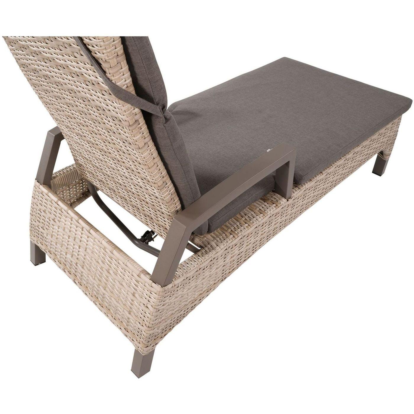 Poly Rattan Sonnenliege Parma taupe