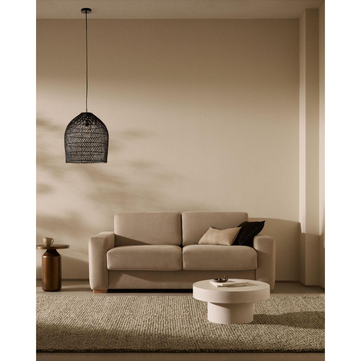 Domitila Lampenschirm für Pendelleuchte aus Rattan mit schwarzem Finish Ø 44 cm