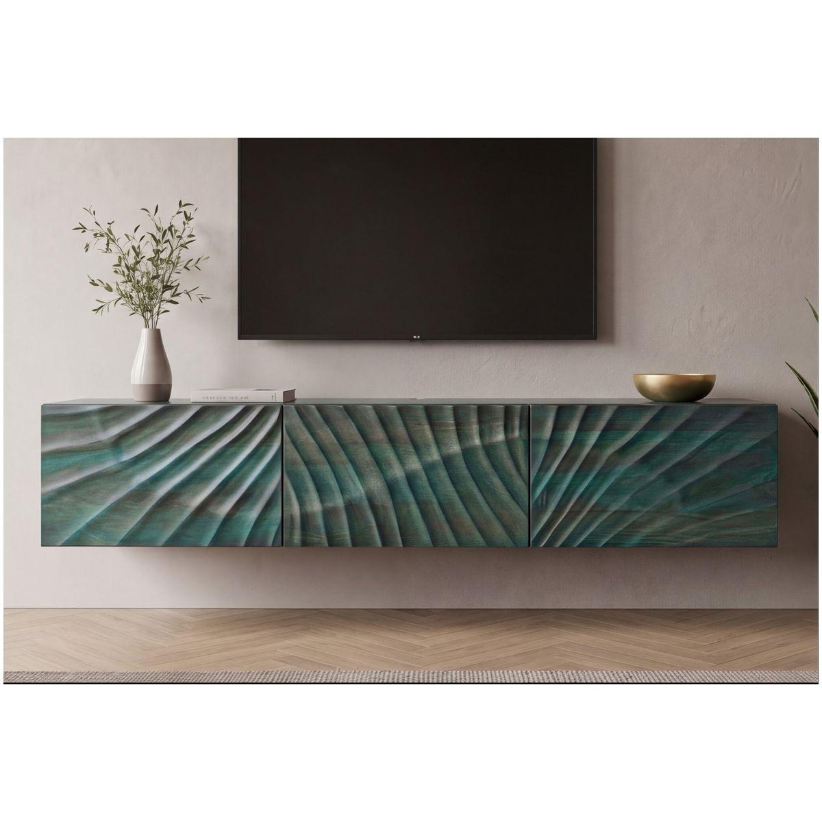 TV Wandmöbel Hängeschrank Vintage Baraya 160 grün Mangoholz