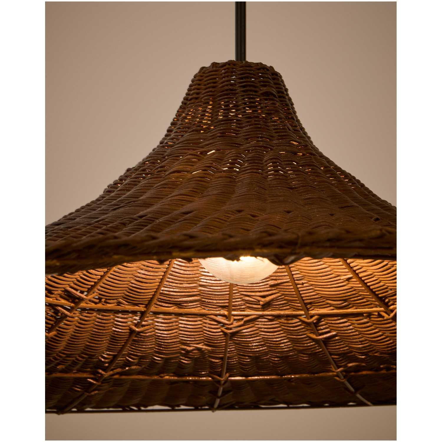 Lampenschirm für Deckenleuchte Bladia aus Rattan mit Finish in Braun 70x70