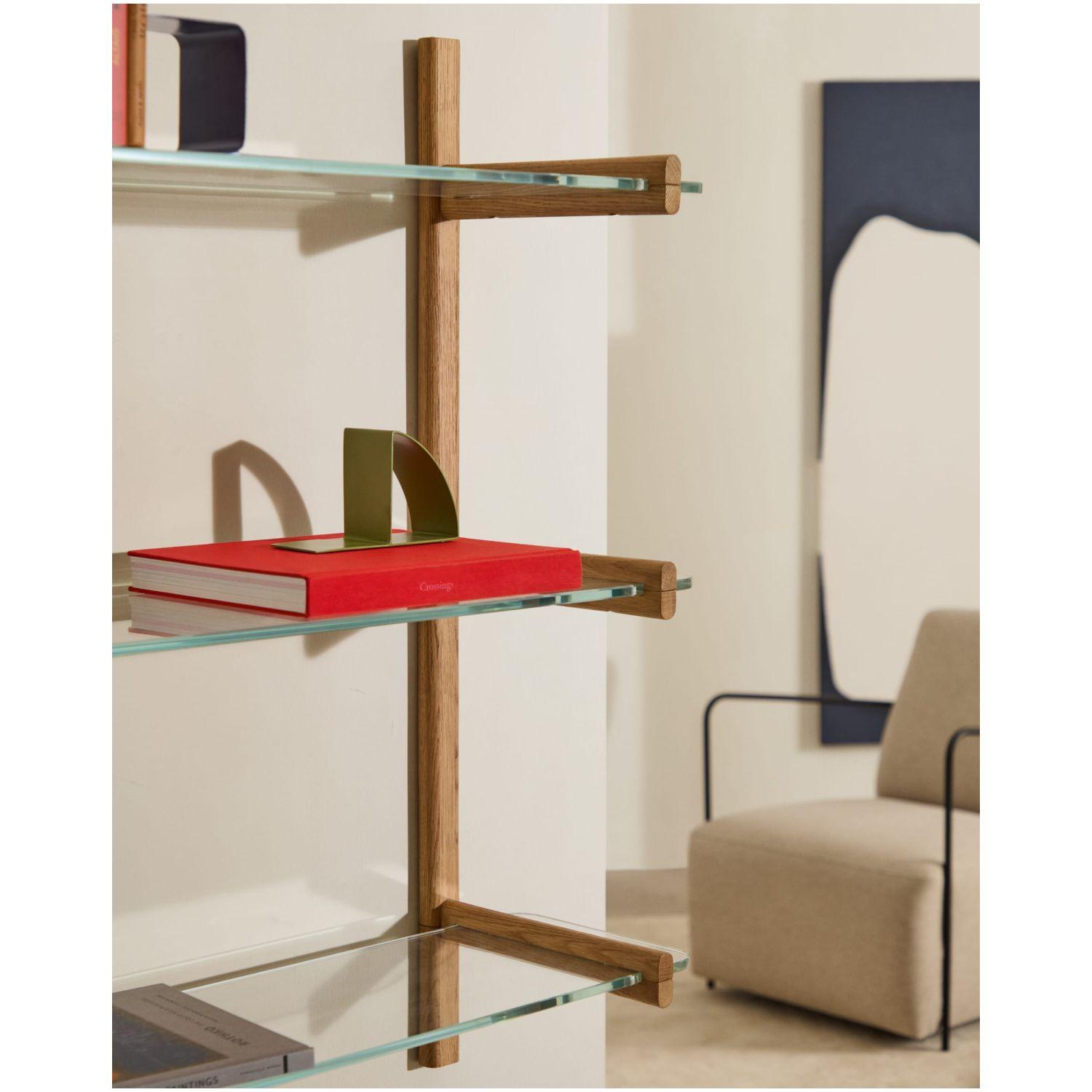 Wandregal 110 Modular Sitra Eichenholz massiv natur Glas 3er