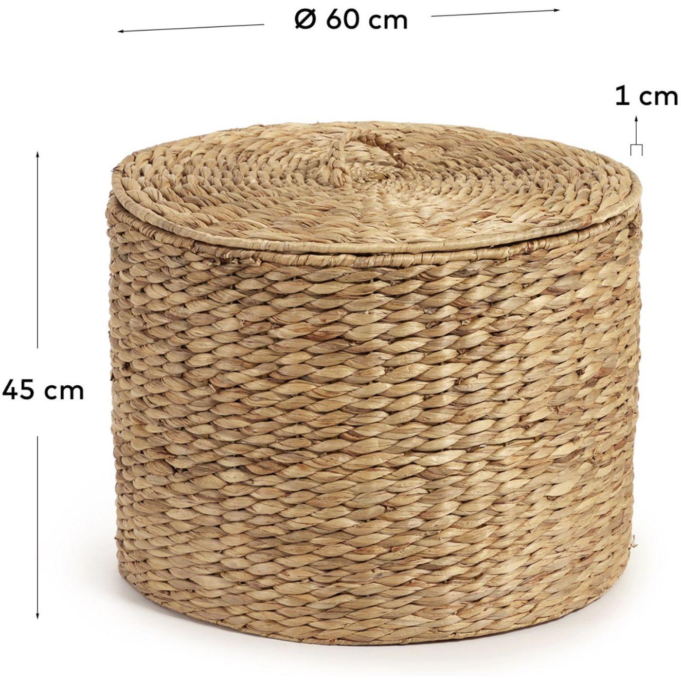 Wäschekorb Yessira Rattan natur 60x60