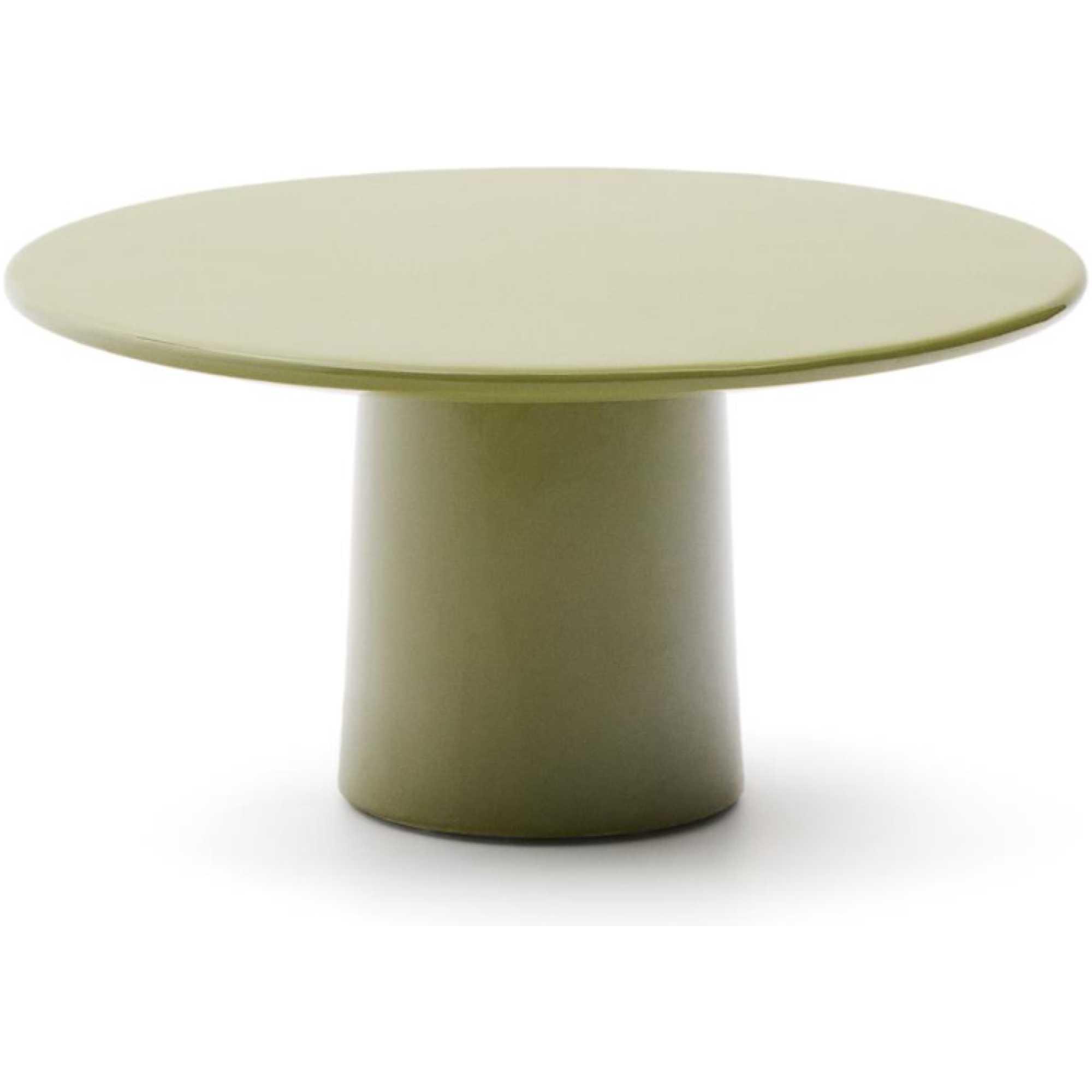 Couchtisch Albanella aus Zement mit glänzend grünem Finish 85x85