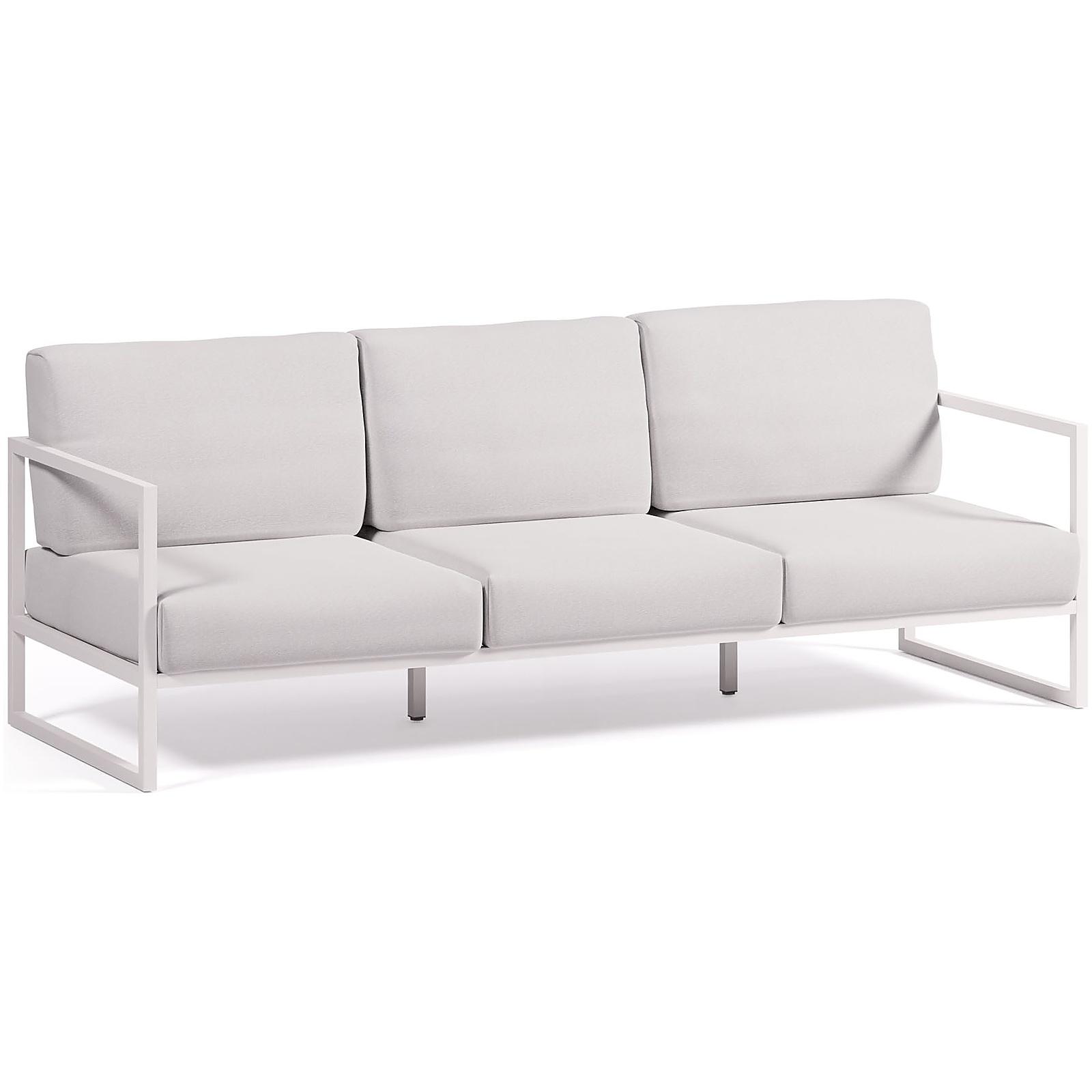 Comova 3-Sitzer-Sofa 100% weiss und Aluminium weiss 222 cm