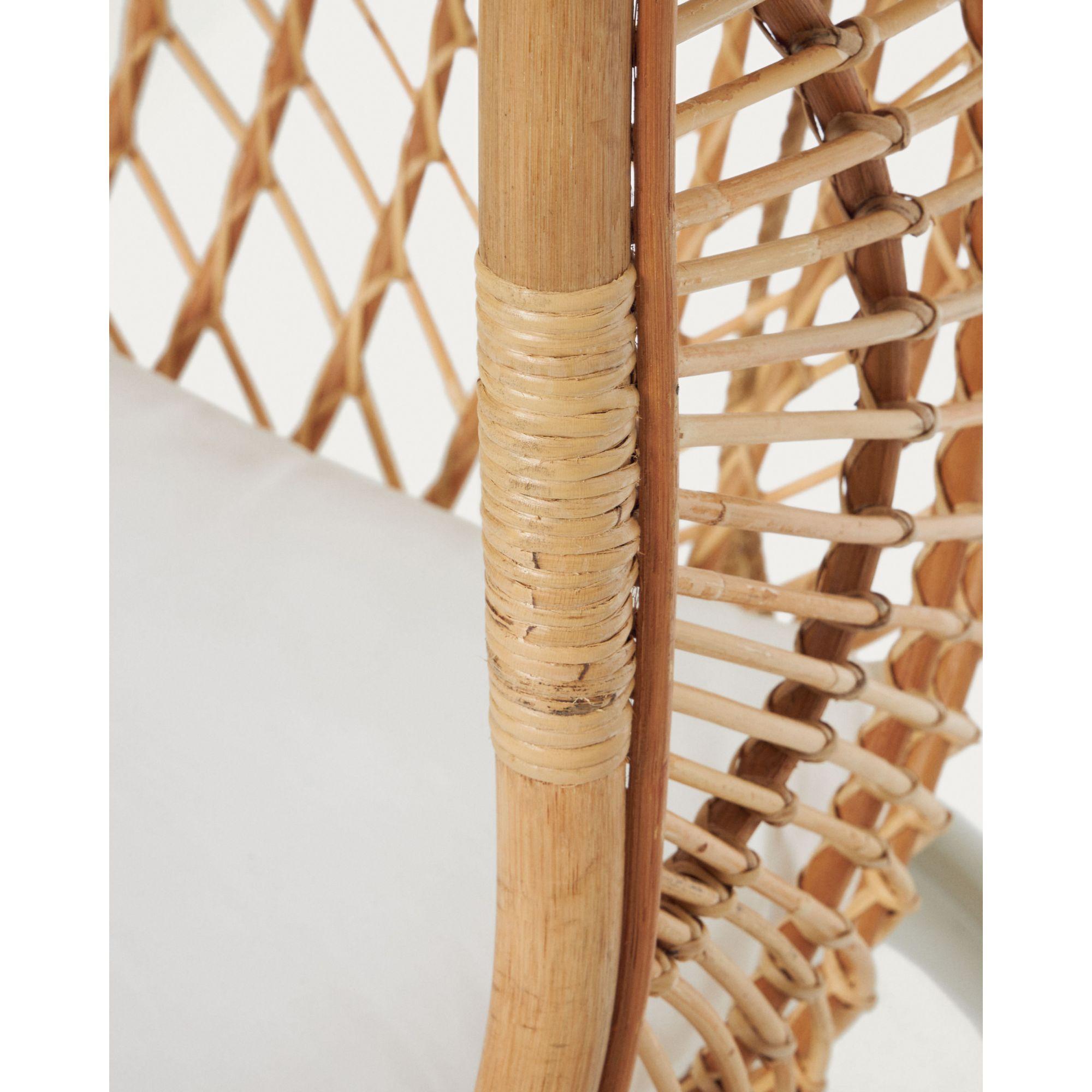 Hängesessel Natur Rattan Bali Fuss hellgrau