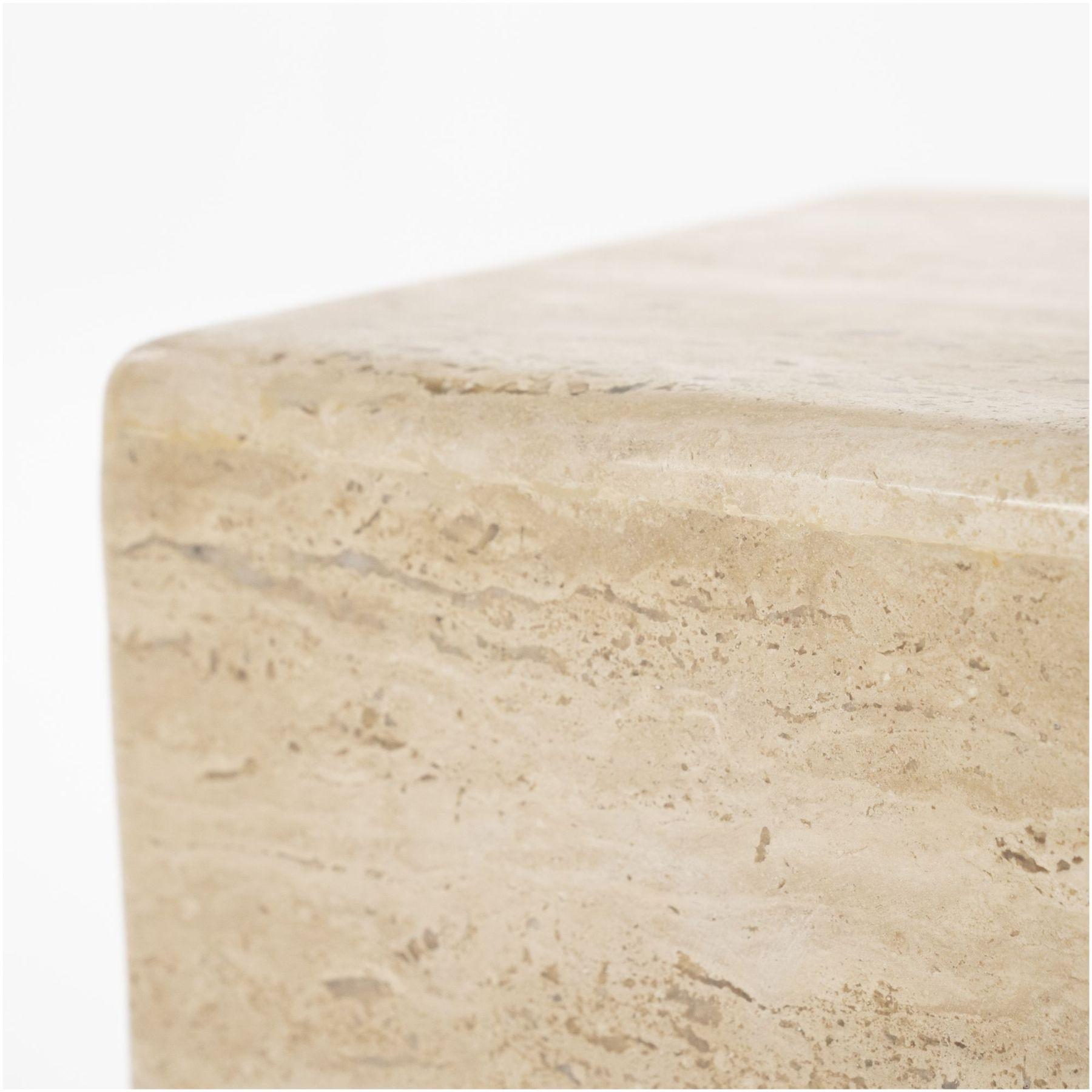 Beistelltisch Säule Cube Travertin Stein beige 30x30
