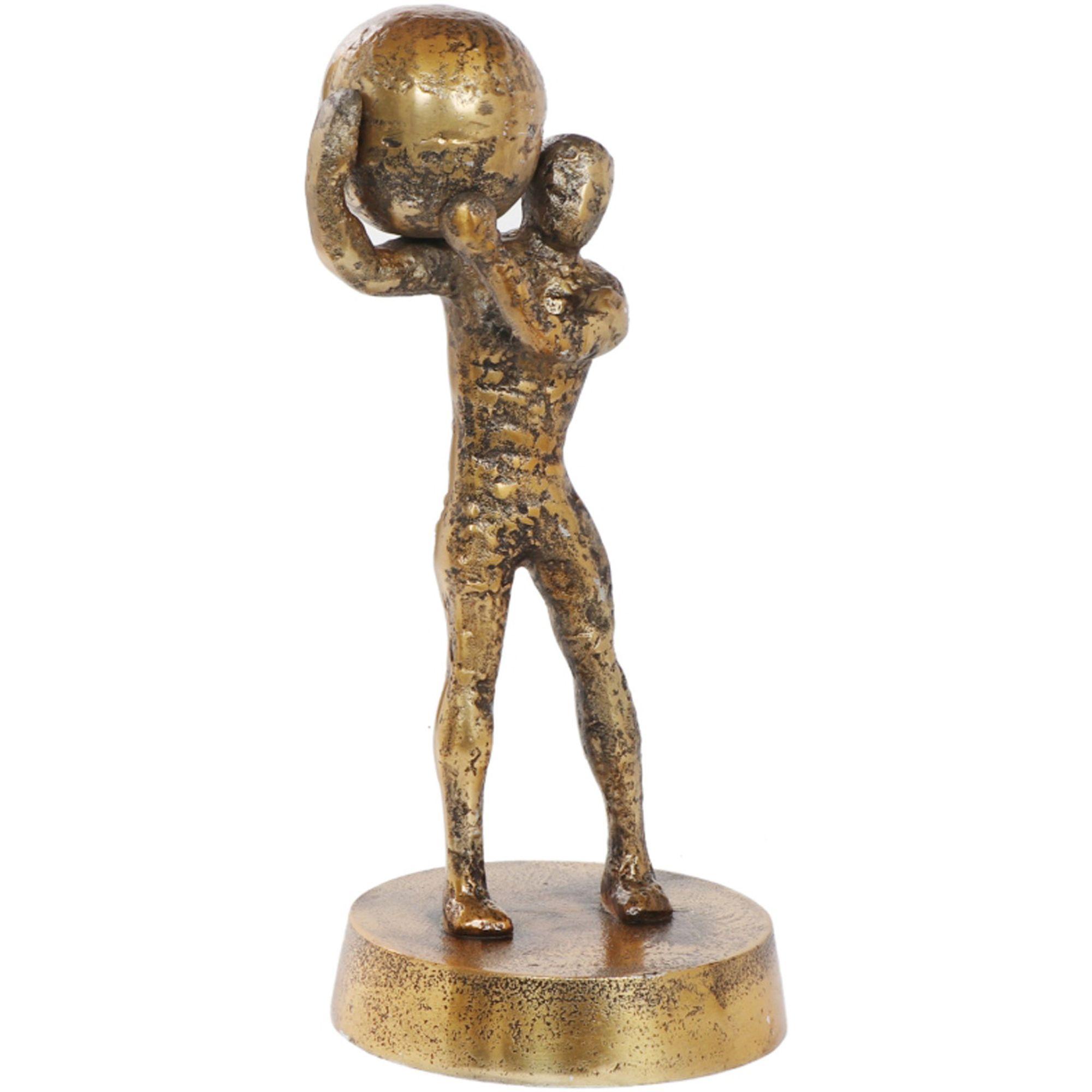Deko Figur Titan Aluminiumguss antik-gold