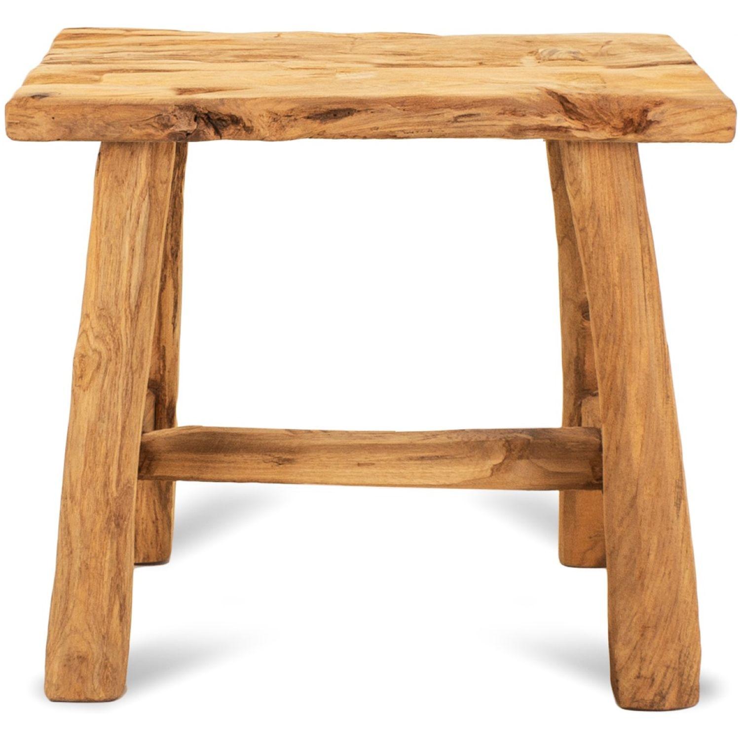 Holzhocker 40 Wabi Sabi recyceltes Teakholz massiv natur