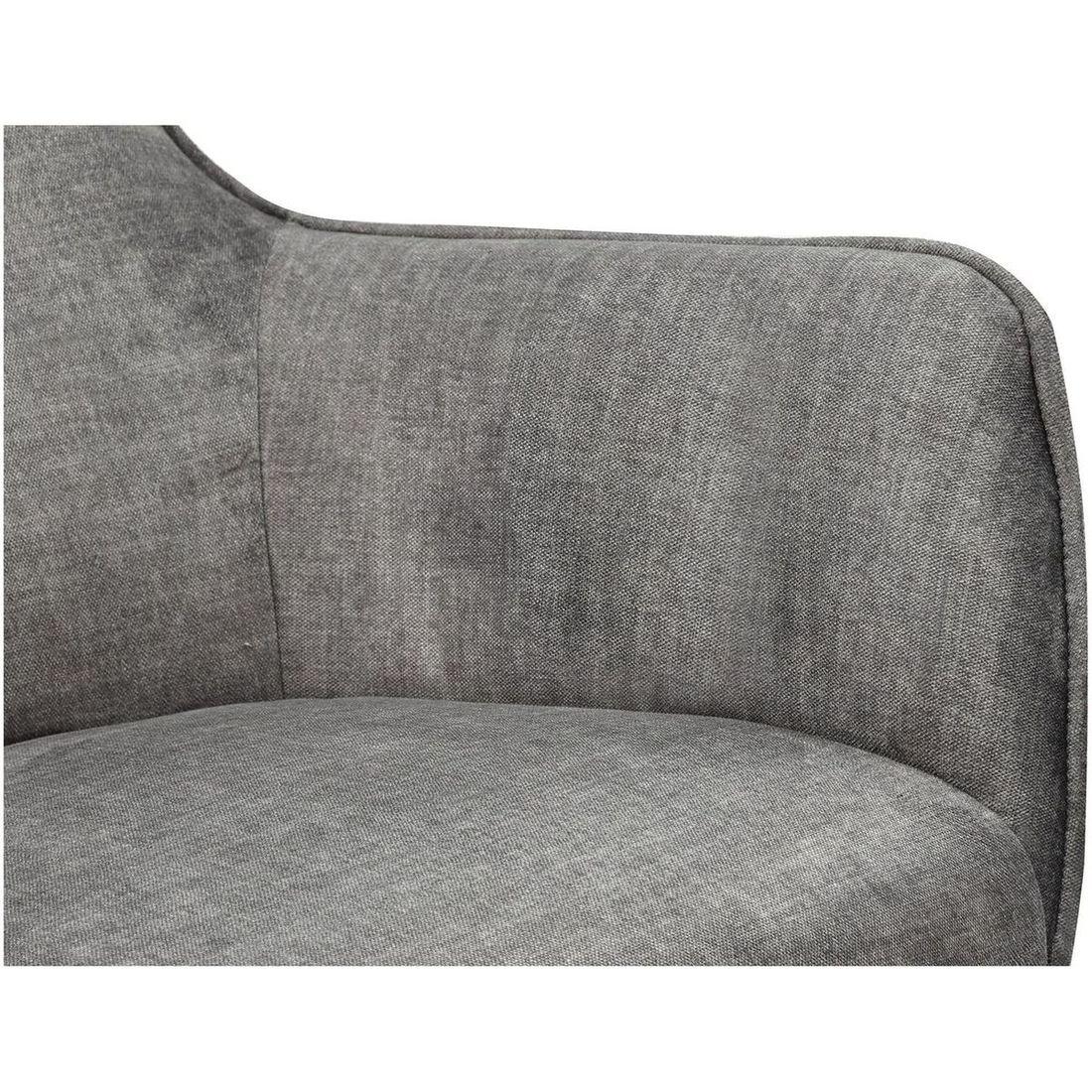 Relaxsessel drehbar Vana Samt Stoff grau Metall schwarz