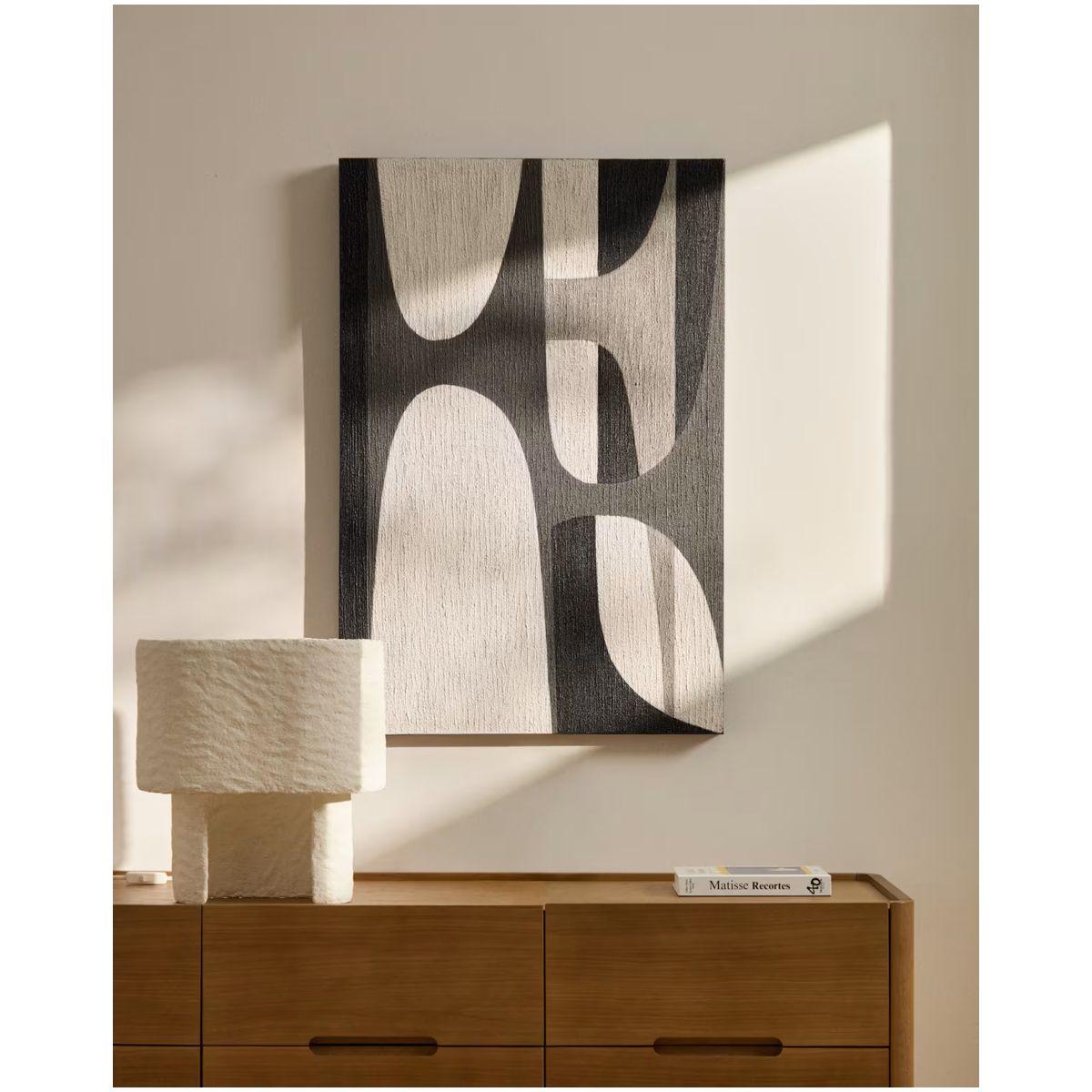Abstraktes Bild Onure in Schwarz und Weiss 60x90