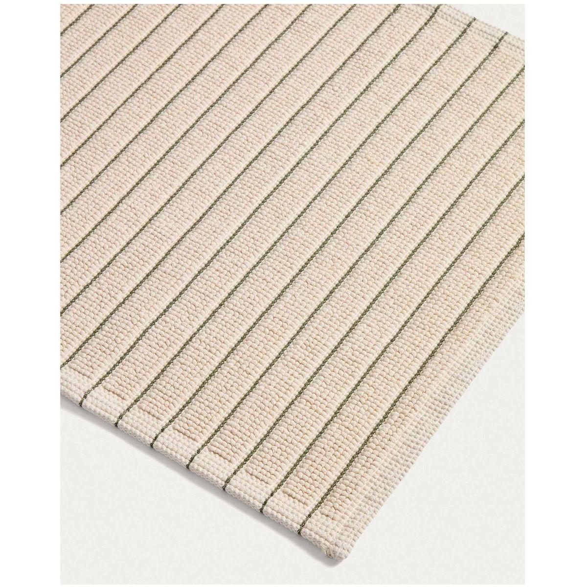 Badezimmermatte Merade aus Baumwolle mit grünen Streifen 50 x 80 cm