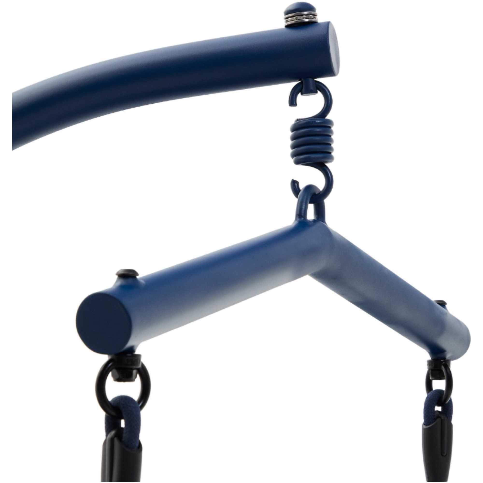 Hängesessel mit Fuss Saliga aus Aluminium und Kunstrattan in blau