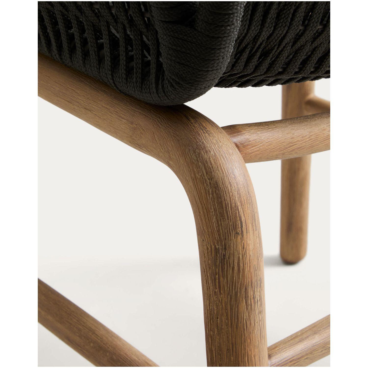 Garten Armlehnstuhl Alipa Akazienholz massiv Seil dunkelgrau FSC 100%