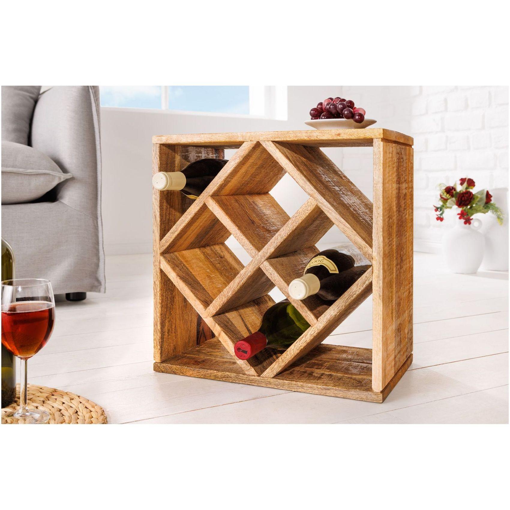 Weinregal Beistelltisch Cuben Mangoholz natur 40x40