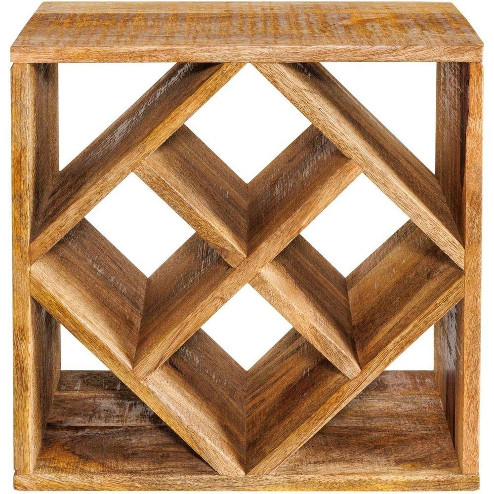 Weinregal Beistelltisch Cuben Mangoholz natur 40x40