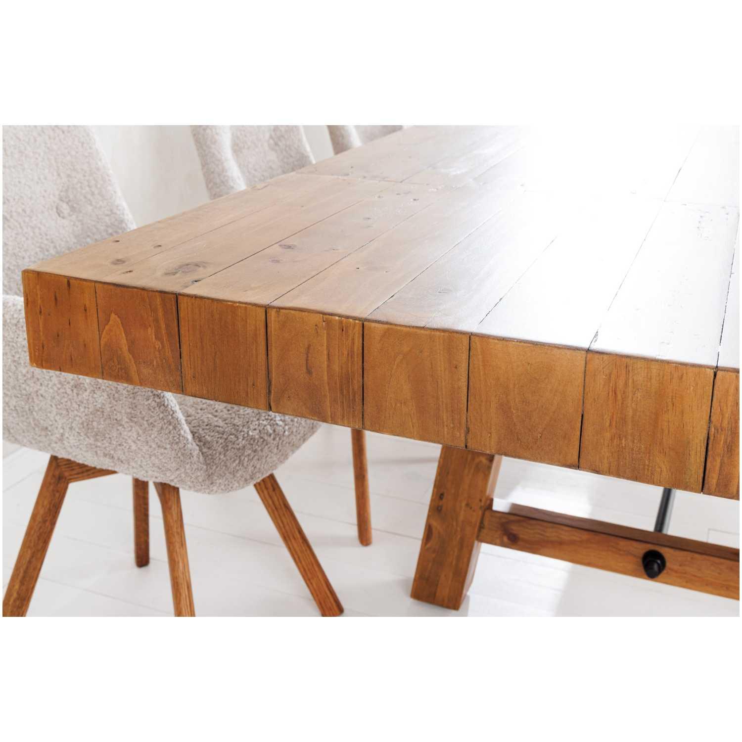 Esstisch ausziehbar Massivholz XL Industry Loft recyceltes Pinienholz braun 300x100