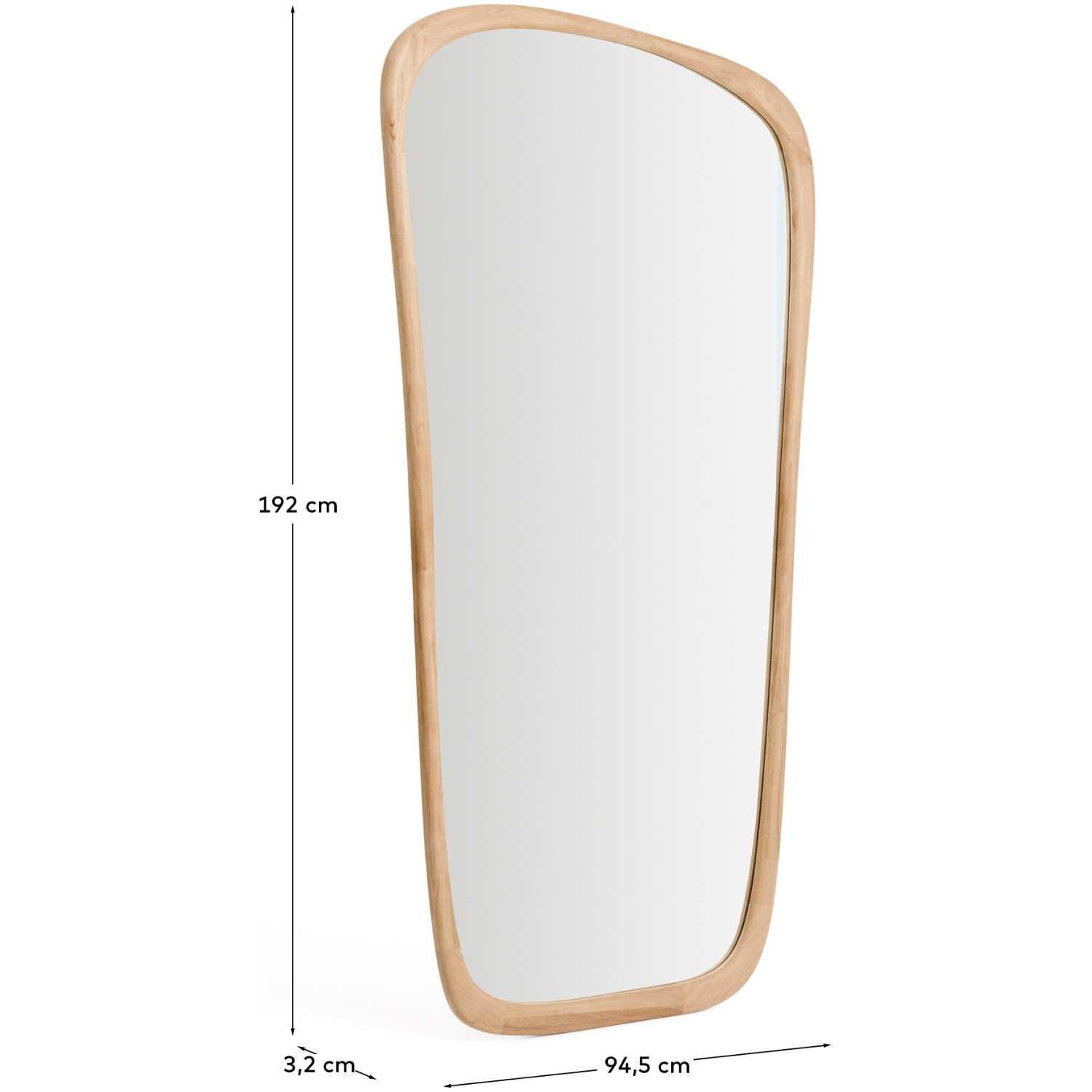 Wandspiegel Alura organisch Teakholz natur 94x192 FSC 100%