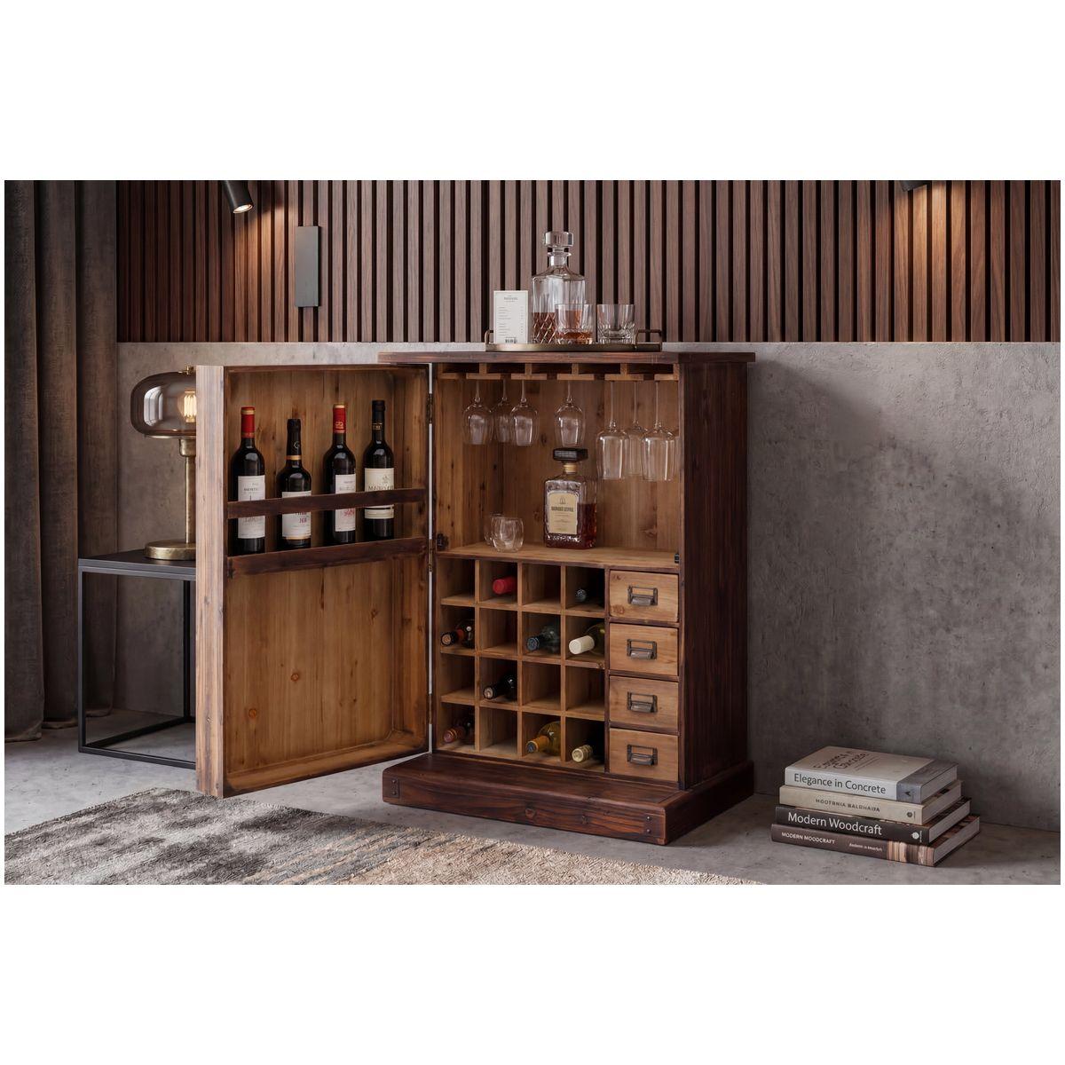 Barschrank Industrial Comp Pinienholz natur