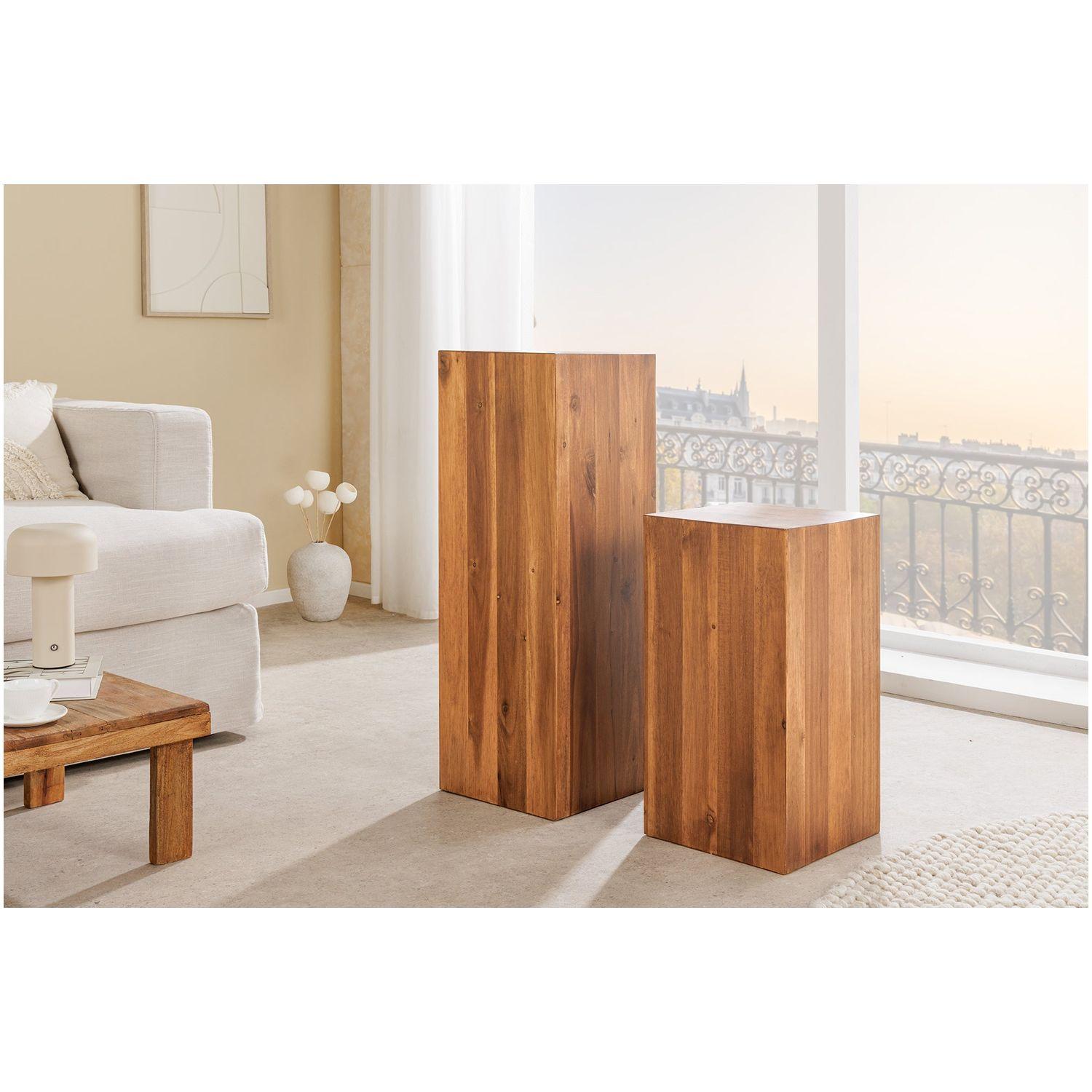 Deko Säule Akazienholz naturbraun H75
