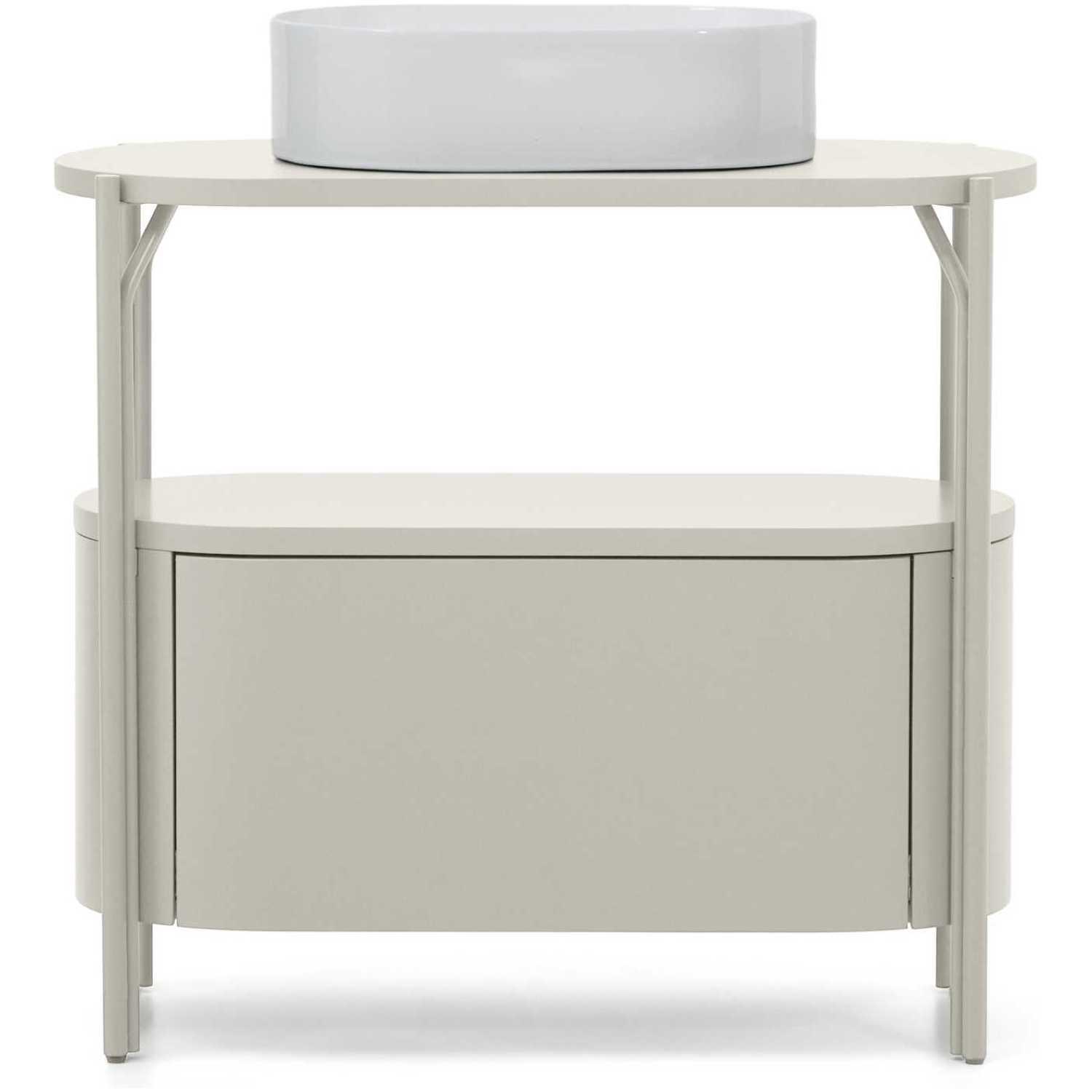 Badezimmermöbel Arely mit Stahlgestell und weiss lackiertem MDF 90x40
