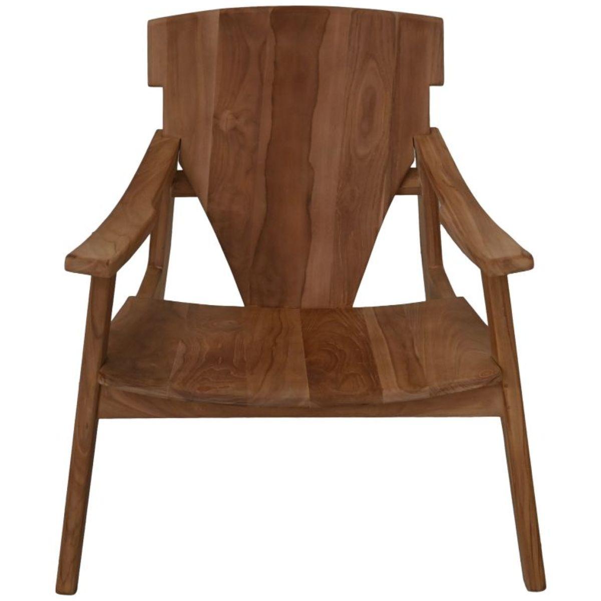 Holzsessel mit Armlehne aus Teakholz natur