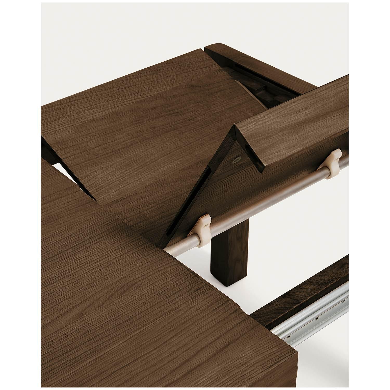 Esstisch Ausziehtisch Erisia aus massivem Eichenholz mit Dunkelnusston-Finish FSC 100% - Grösse: 180-230x90