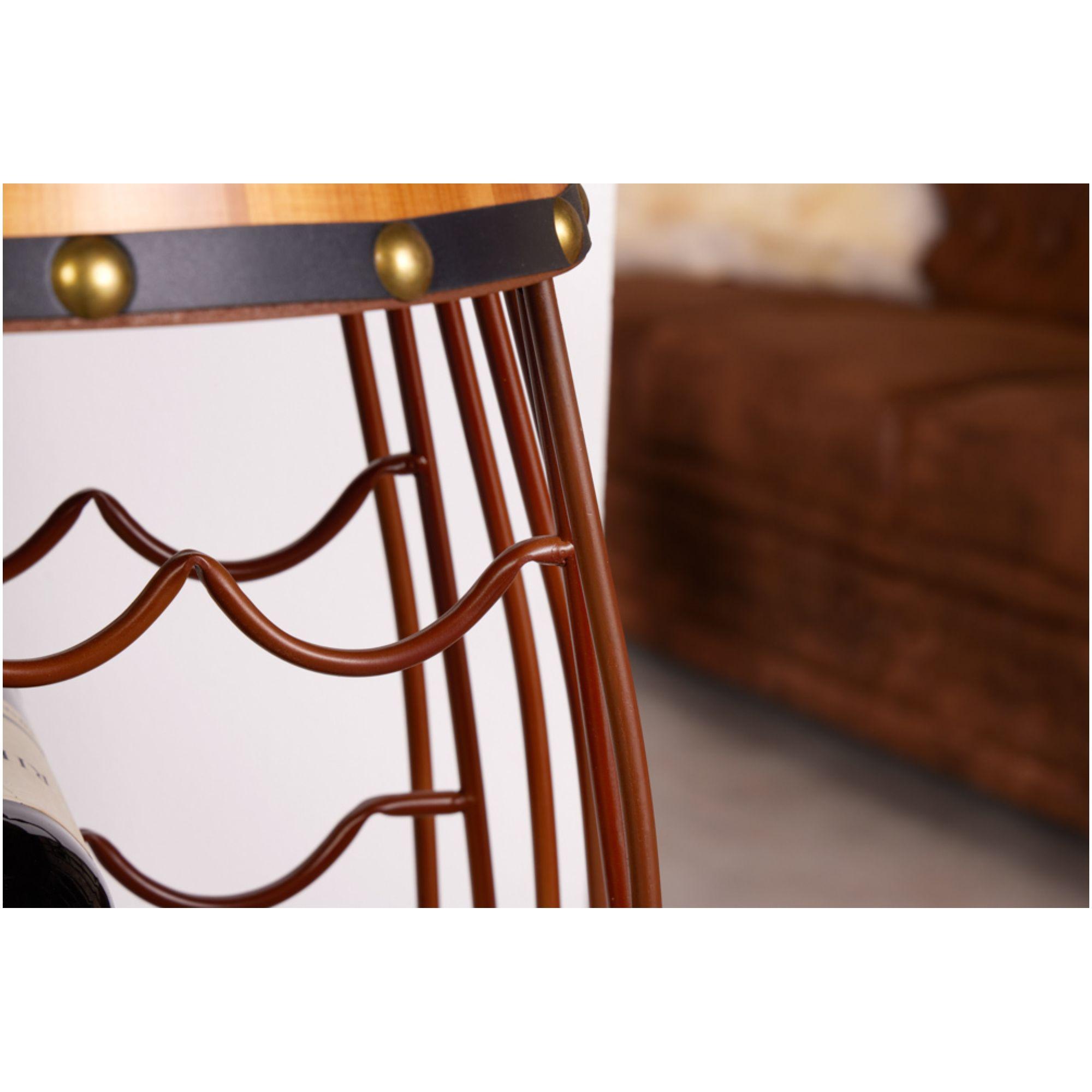 Weinfassgestell Wine Rack 80cm braun gold