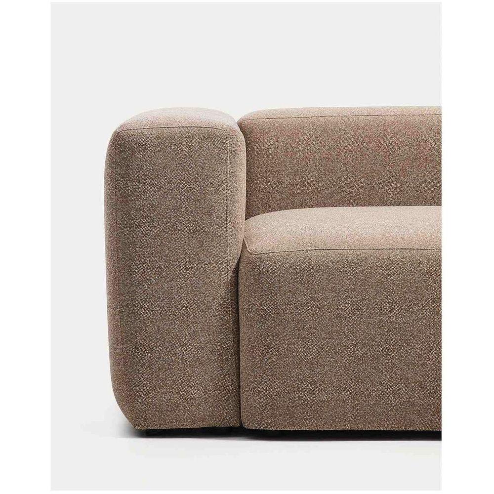2-Sitzer-Sofa Blok mit Chaiselongue rechts in brauner Chenille 240 cm FSC Mix Credit