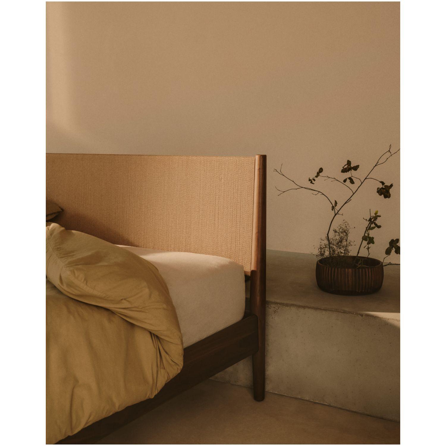 Set Sifinia Bezüge für Decke und Kopfkissen 100% Baumwollperkal Fransen grün Bett 90 cm