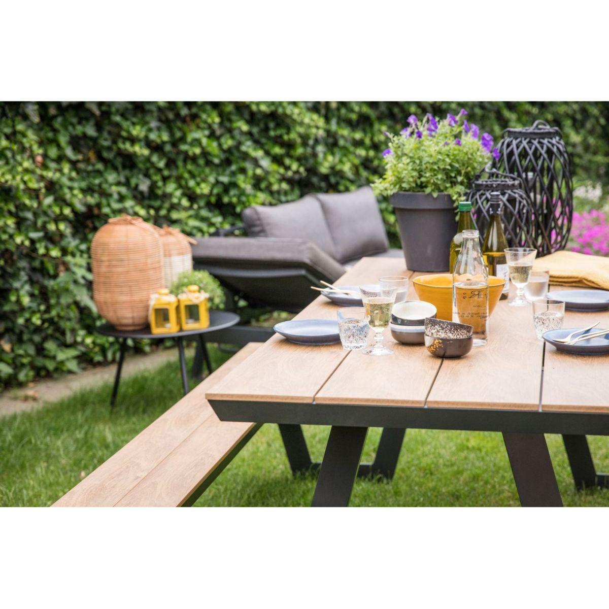 Garten Picknick Tischset Aluminium Poly-Holz Piazza