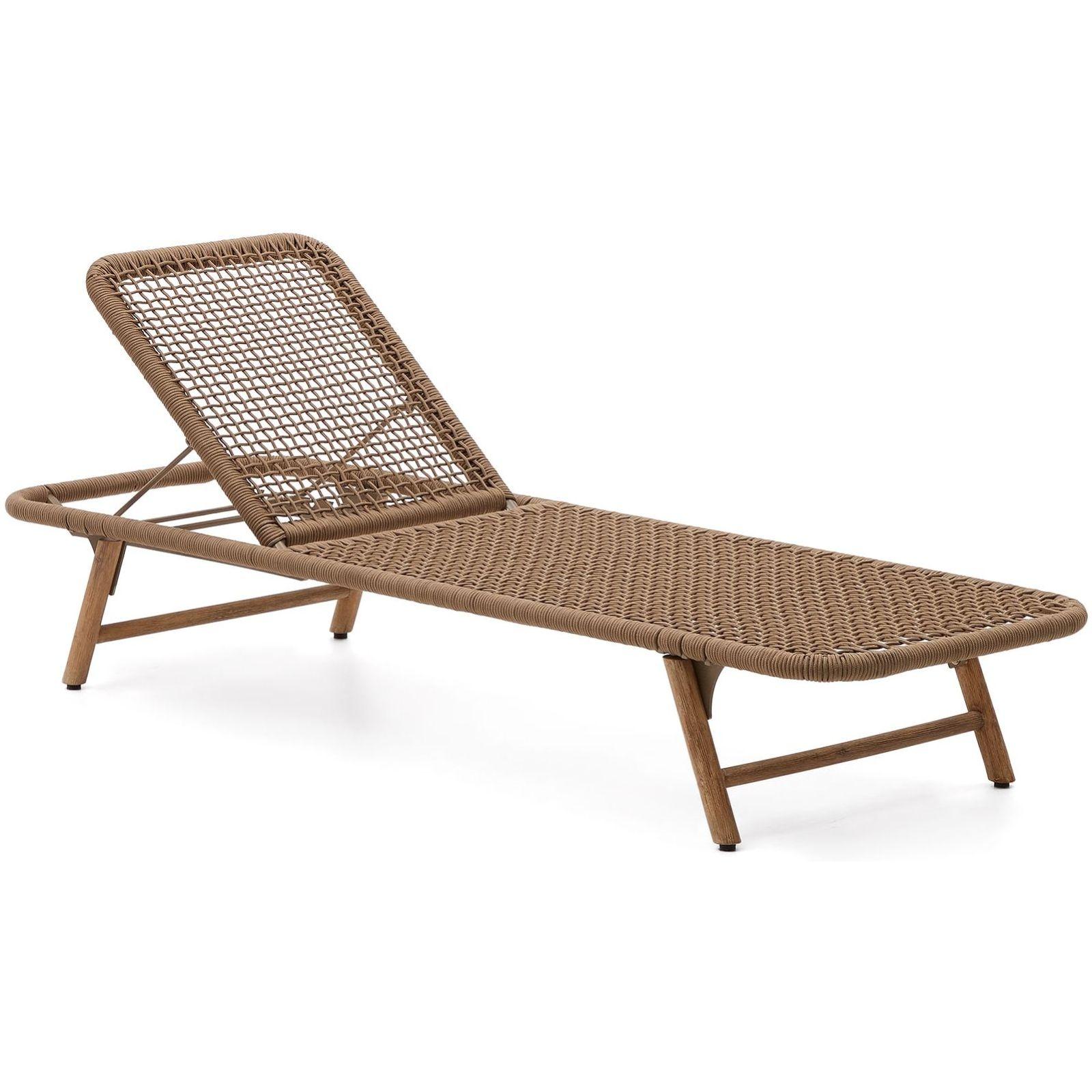 Sonnenliege Dandara Seil beige massives Akazienholz 100% FSC