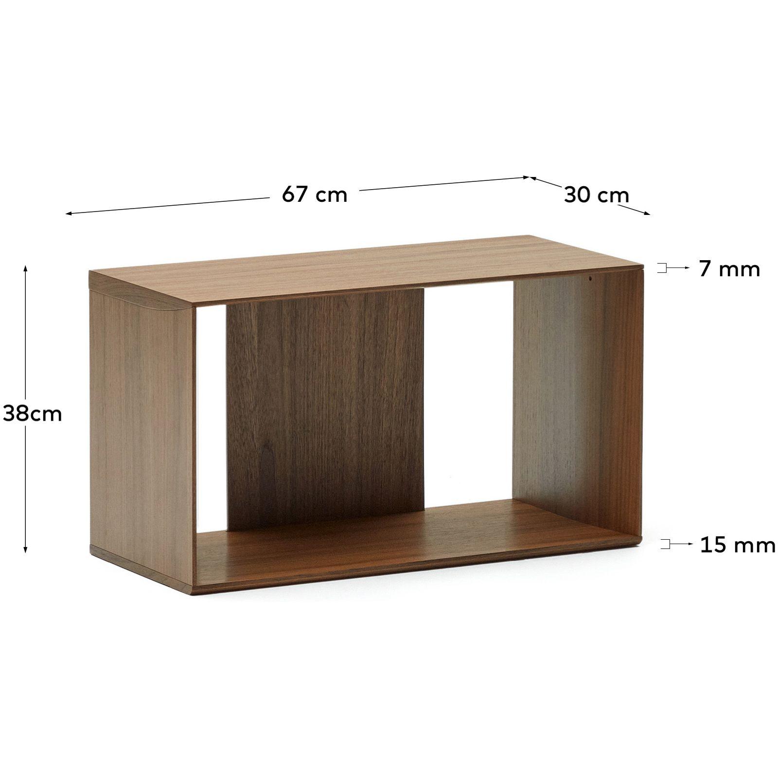 Litto mittelgrosses Regalmodul aus Nussholzfurnier 67 x 38 cm