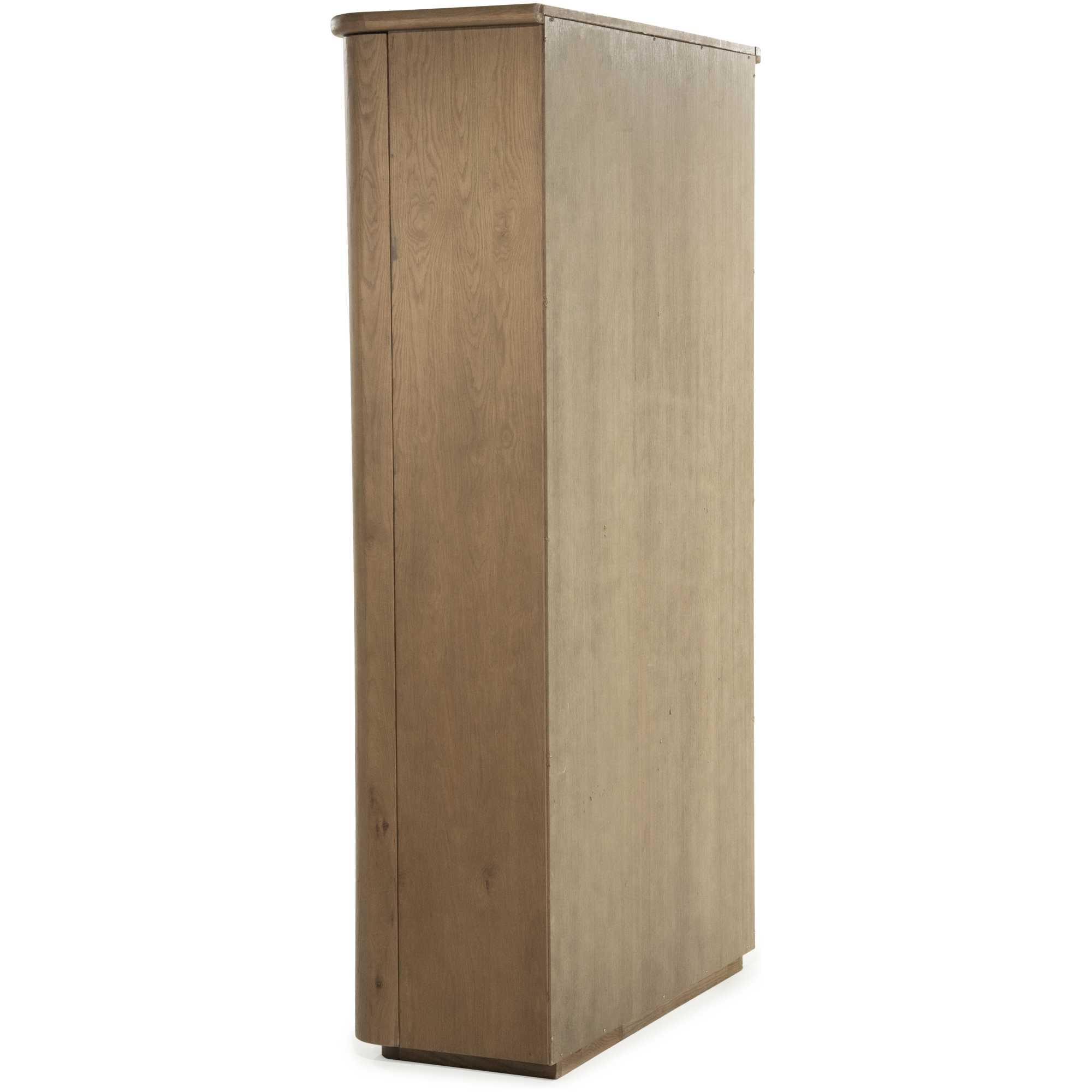 Holzschrank abgerundet Jaromir Eichenholz braun 120x210