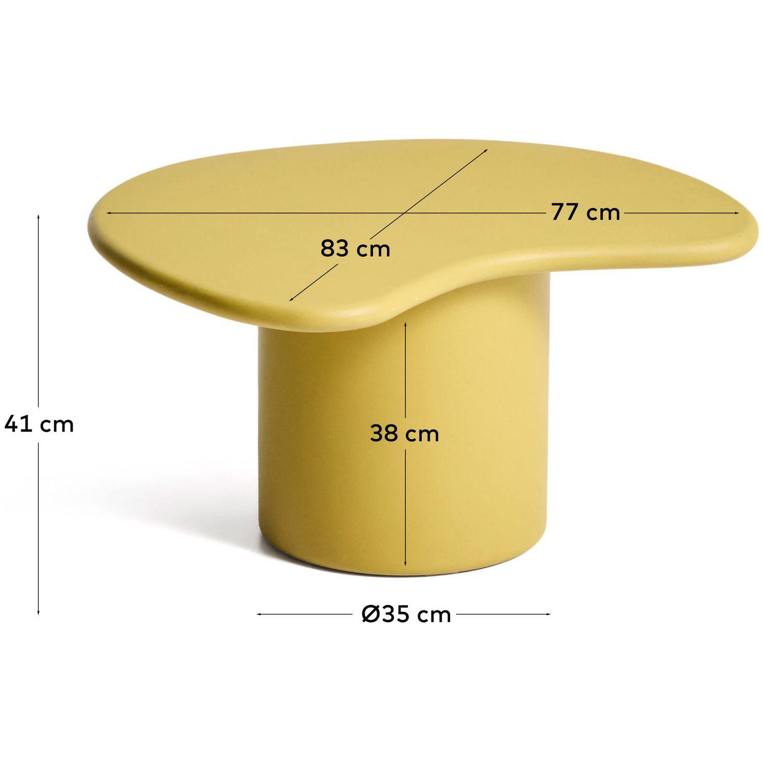 Couchtisch Macarella aus senfgelbem Zement 83x77 cm