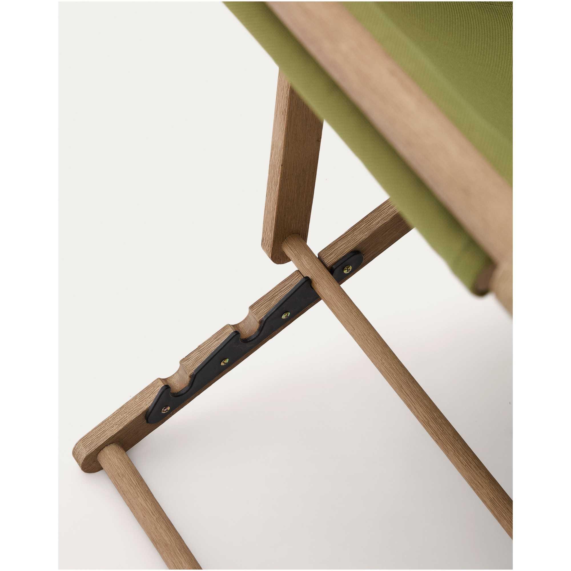 Klappbarer Outdoor-Liegestuhl Vilara in Grün aus massivem Akazienholz FSC 100%