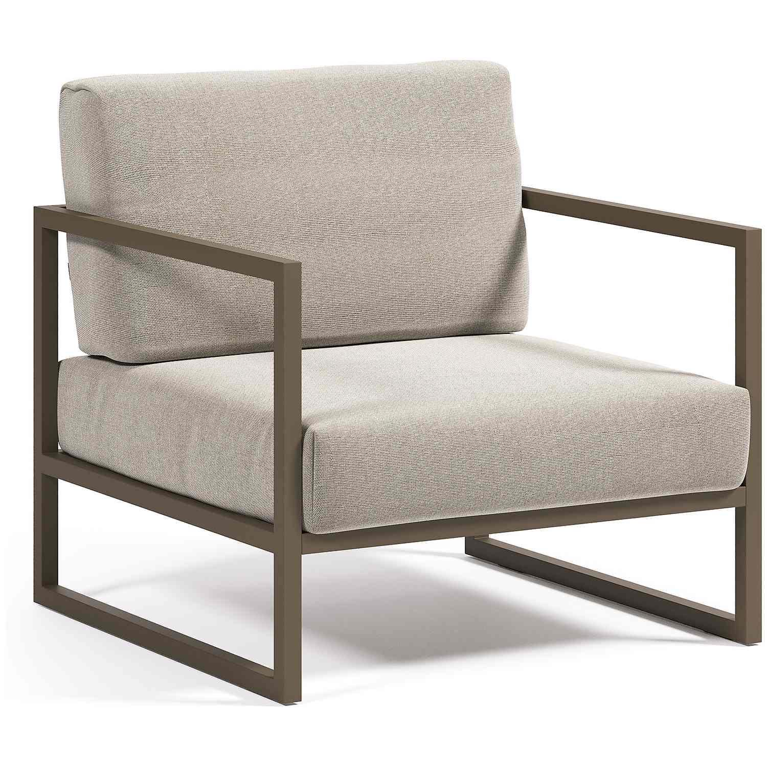 Comova Sessel 100% outdoor hellgrau und Aluminium grün