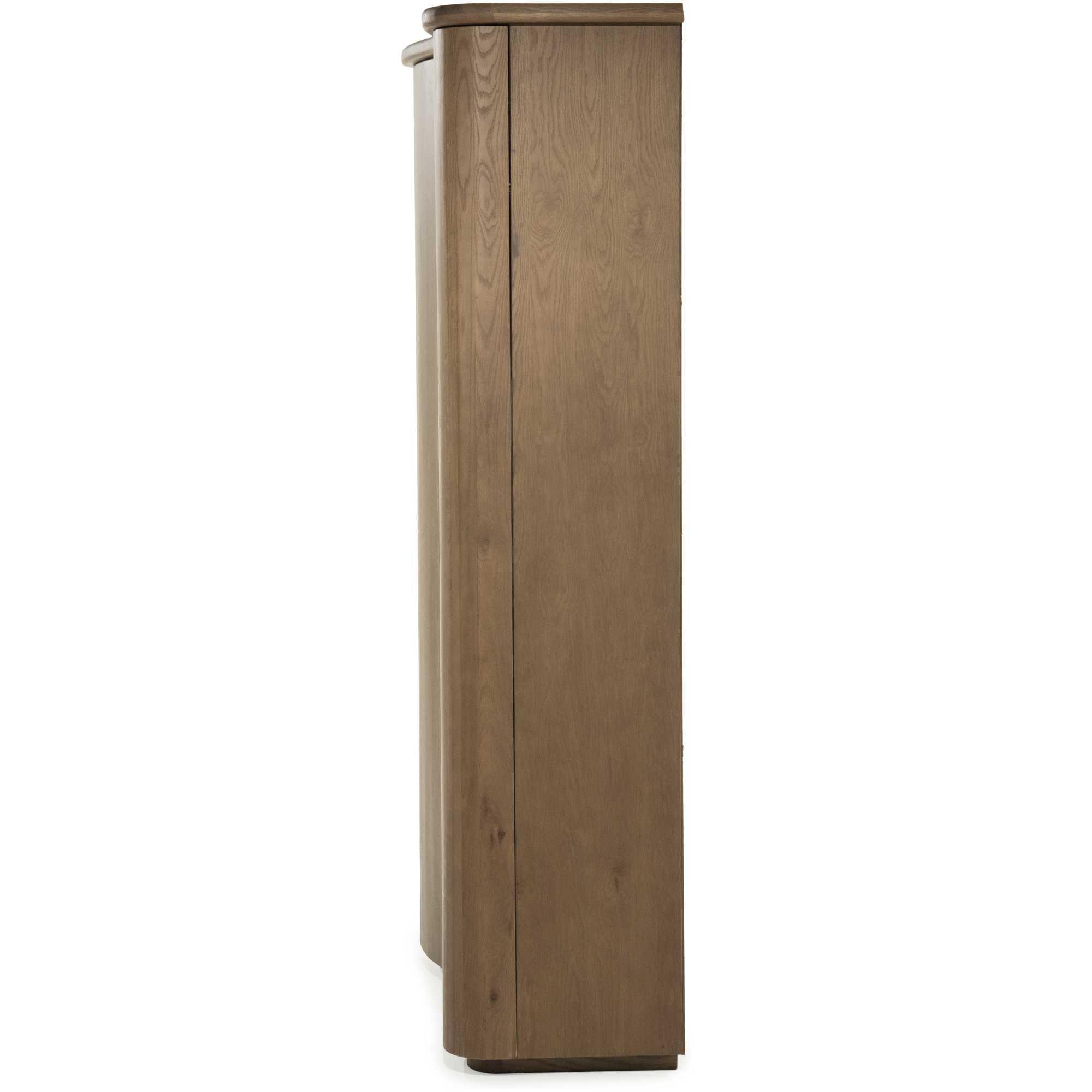 Holzschrank abgerundet Jaromir Eichenholz braun 120x210