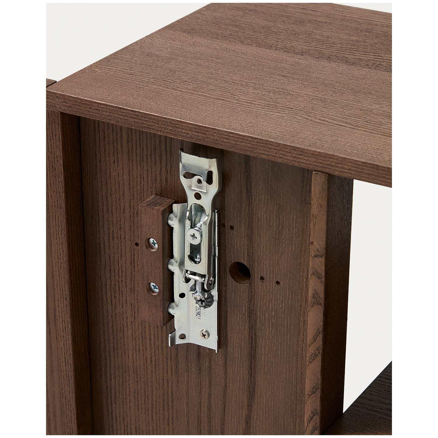 Modularregal Ina aus Eschenfurnier mit Finish in Nussbaumton 80x80 FSC 100%