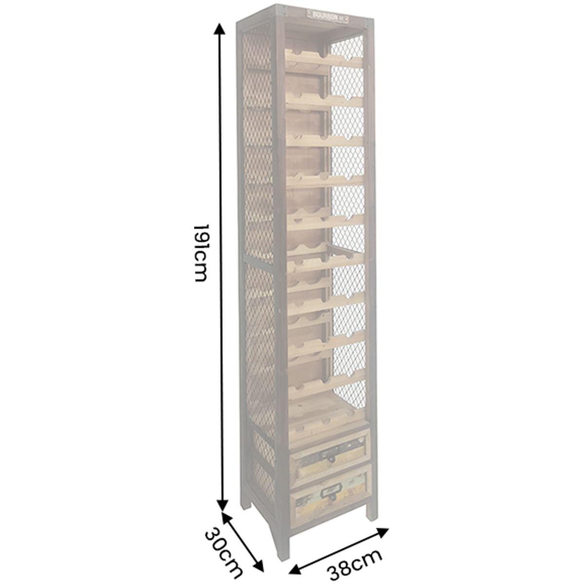 Barschrank Bologna Kiefernholz natur 38x191